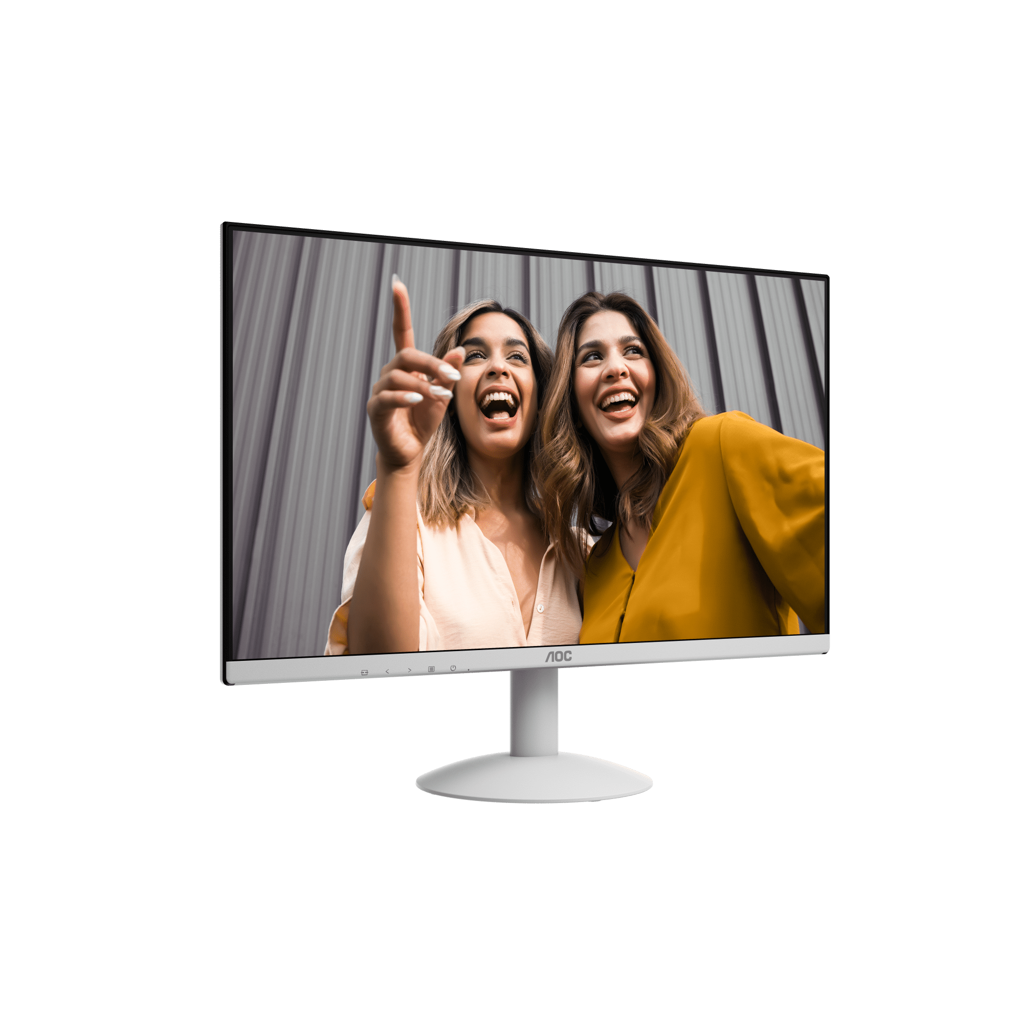 A large main feature product image of AOC 24B30H2/BW - 24" 1080p 120Hz IPS Monitor (White)