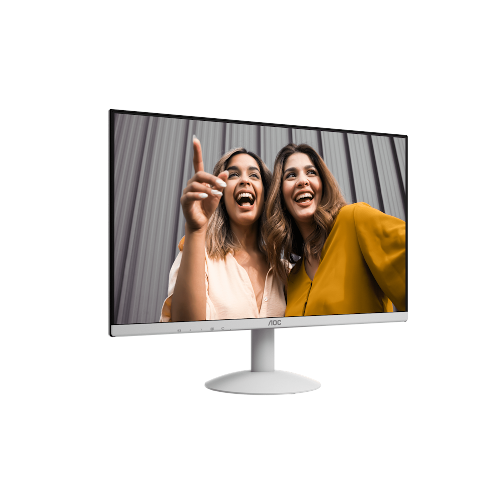 A large main feature product image of AOC 24B30H2/BW - 24" 1080p 120Hz IPS Monitor (White)