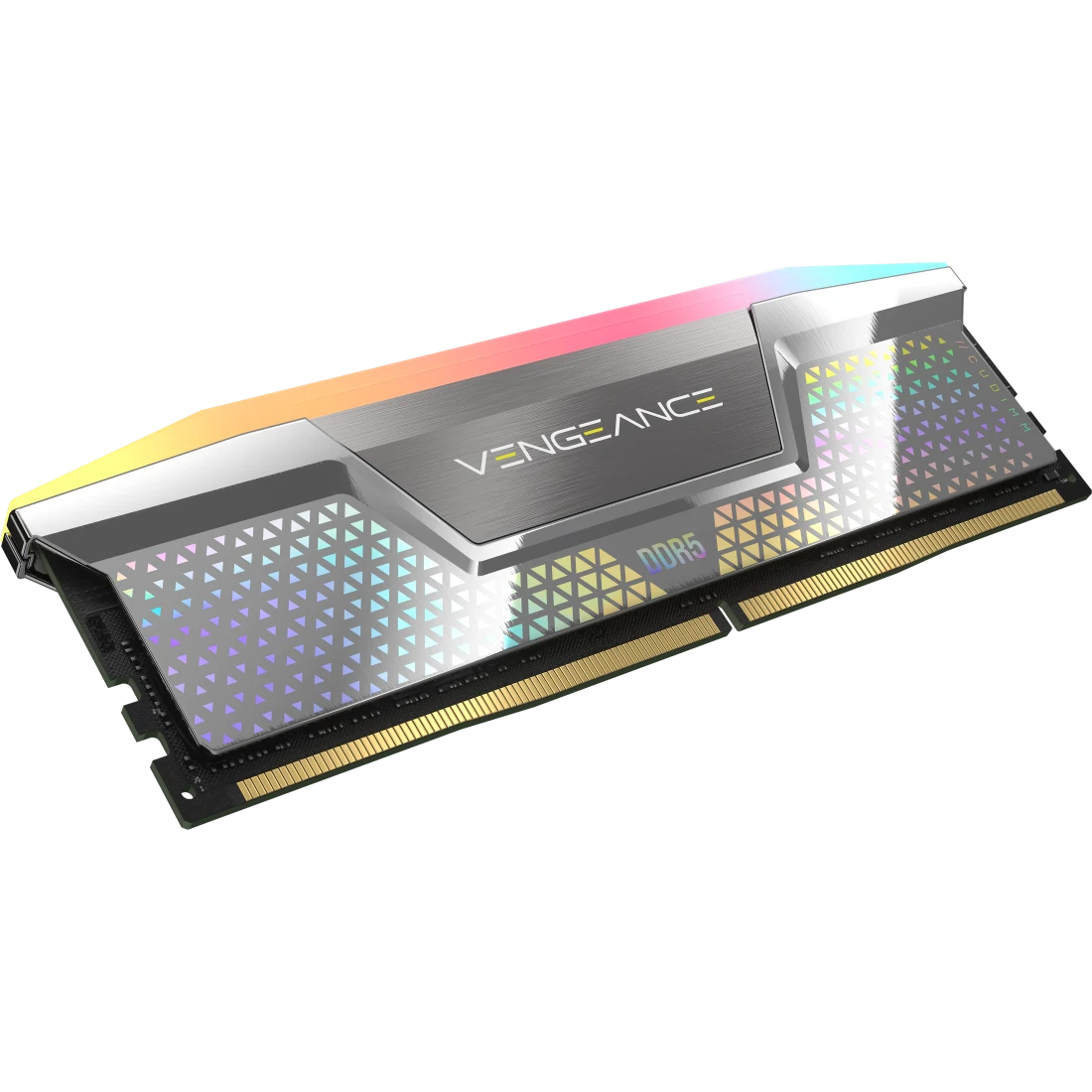 A large main feature product image of Corsair Vengeance RGB 48GB Kit (2x24GB) XMP DDR5-8000 C38 CUDIMM (Silver)