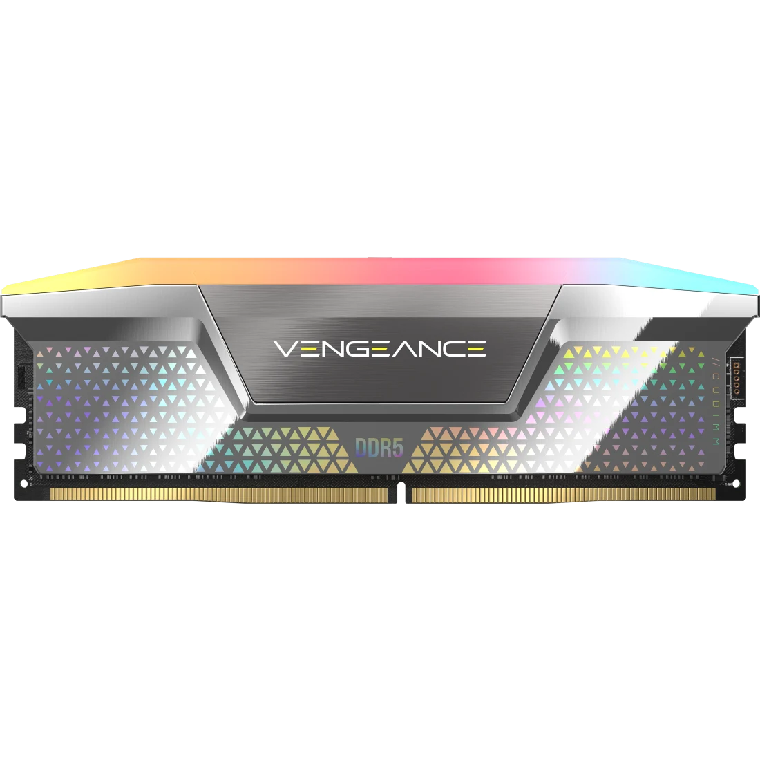A large main feature product image of Corsair Vengeance RGB 48GB Kit (2x24GB) XMP DDR5-8000 C38 CUDIMM (Silver)