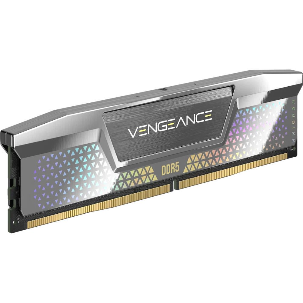 A large main feature product image of Corsair Vengeance 48GB Kit (2x24GB) XMP DDR5-8000 C38 CUDIMM (Silver)