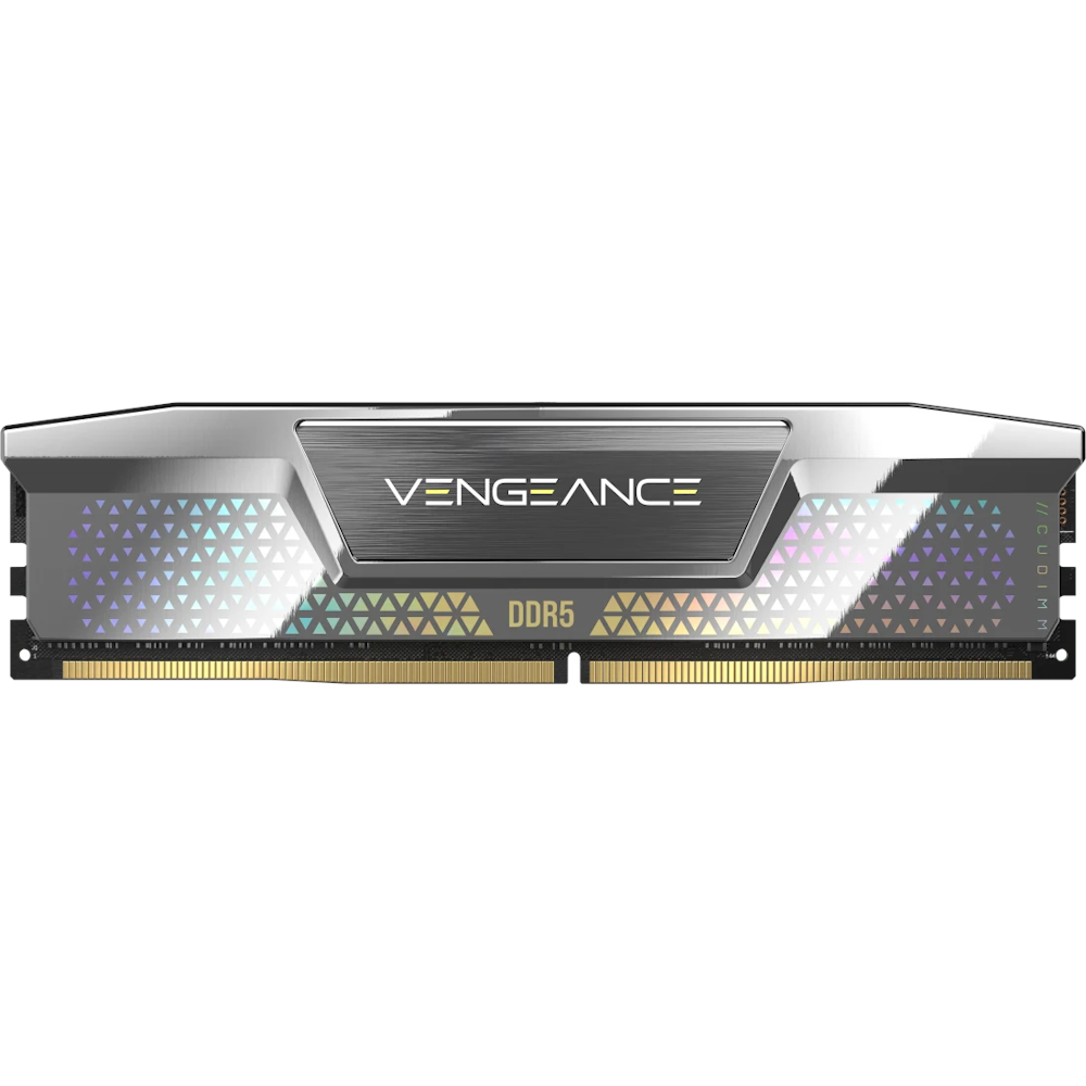 A large main feature product image of Corsair Vengeance 48GB Kit (2x24GB) XMP DDR5-8000 C38 CUDIMM (Silver)