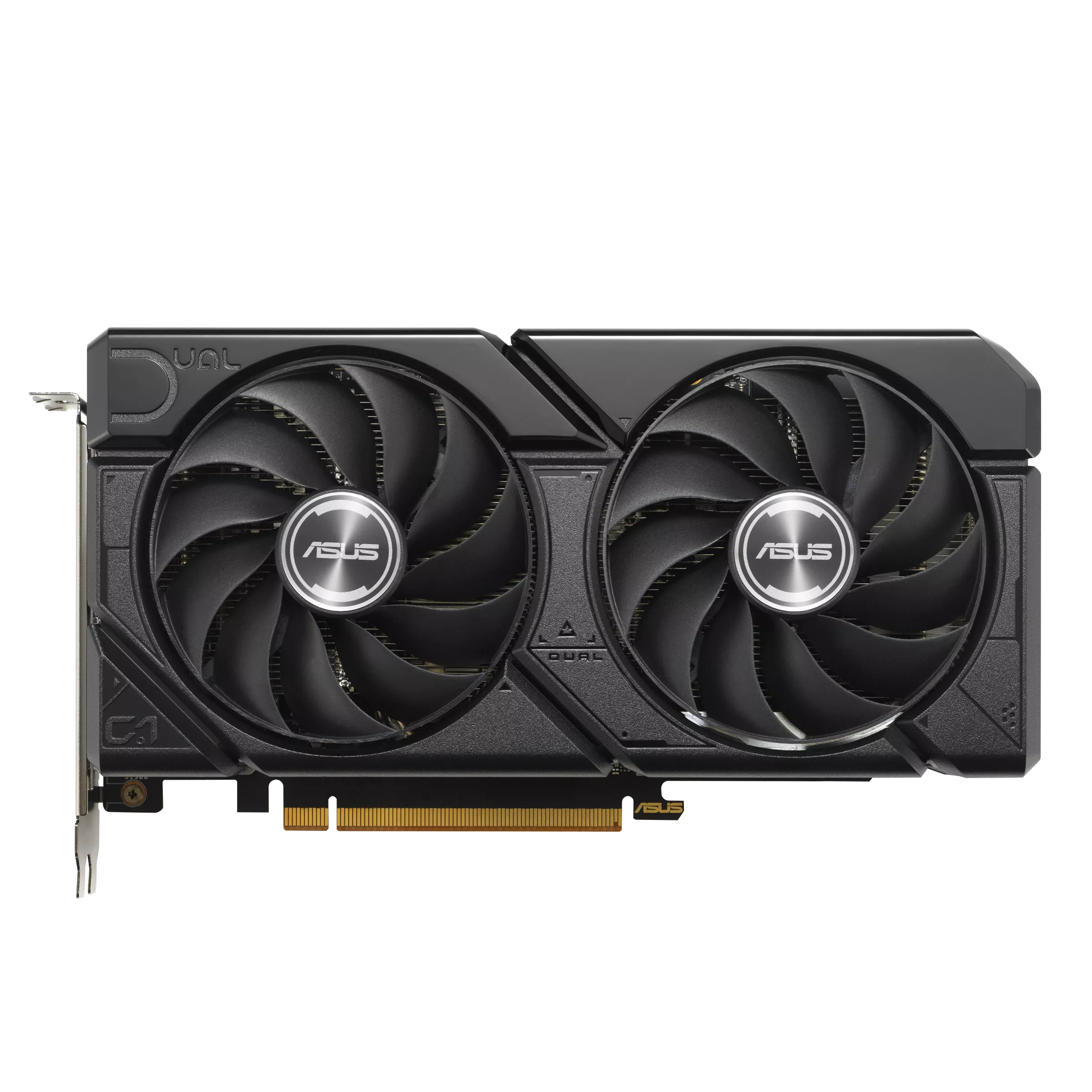 A large main feature product image of ASUS Radeon RX 7600 Dual EVO OC 8GB GDDR6
