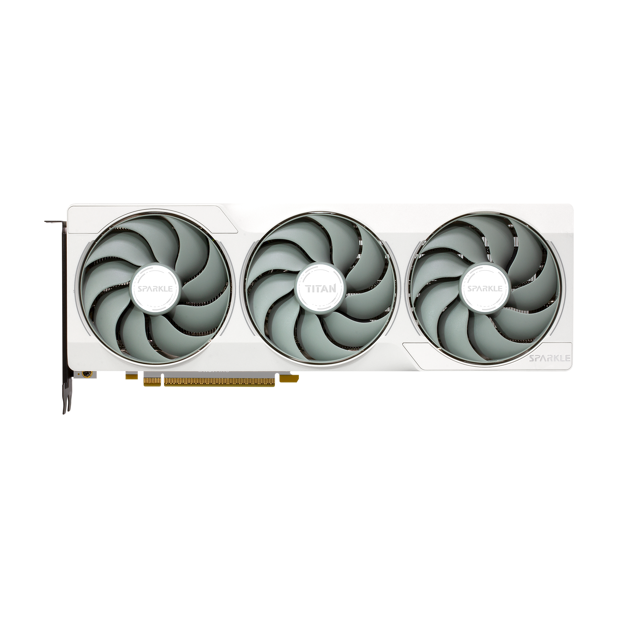 A large main feature product image of SPARKLE Intel Arc Battlemage B580 TITAN Luna OC 12GB GDDR6