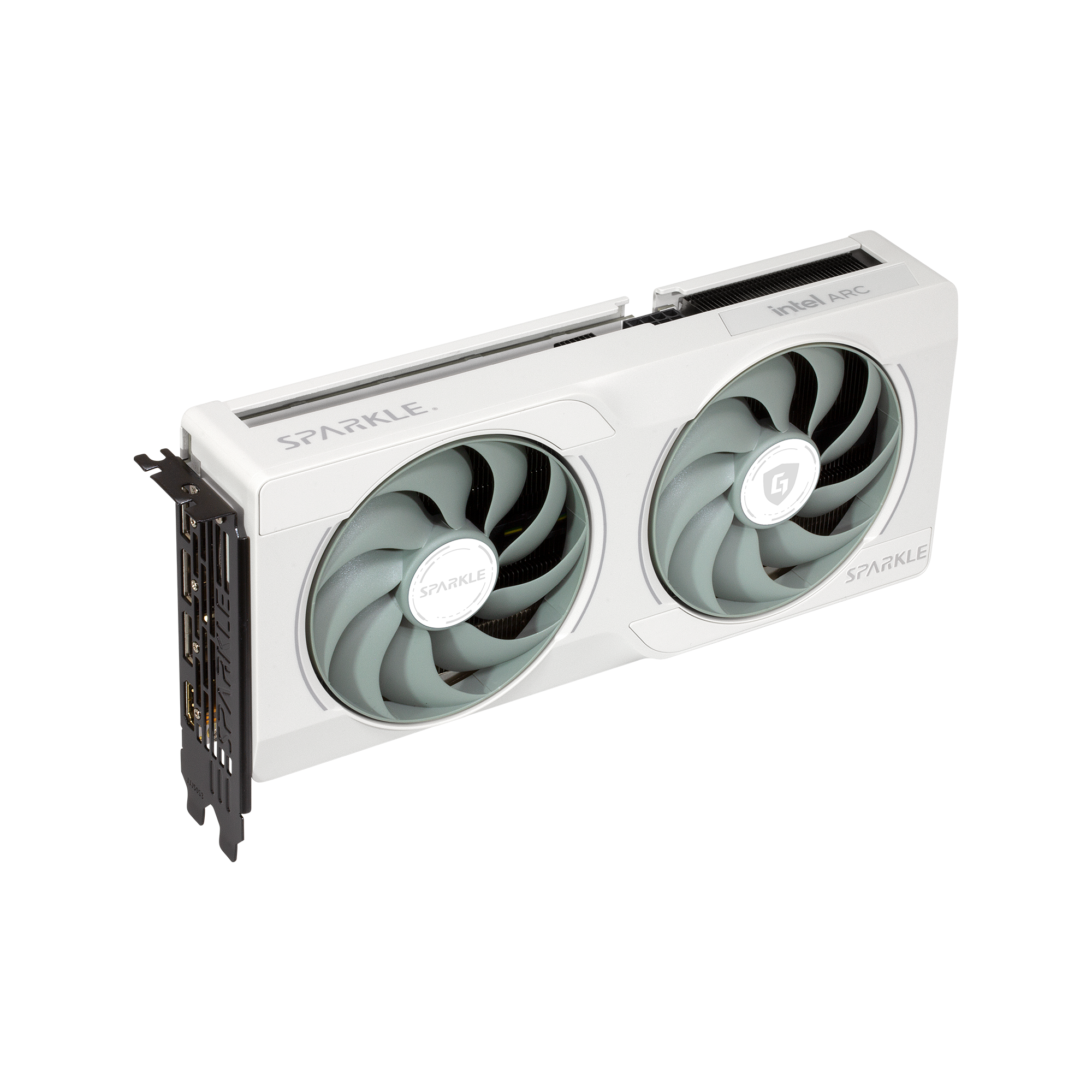 A large main feature product image of SPARKLE Intel Arc Battlemage B570 GUARDIAN Luna OC 10GB GDDR6