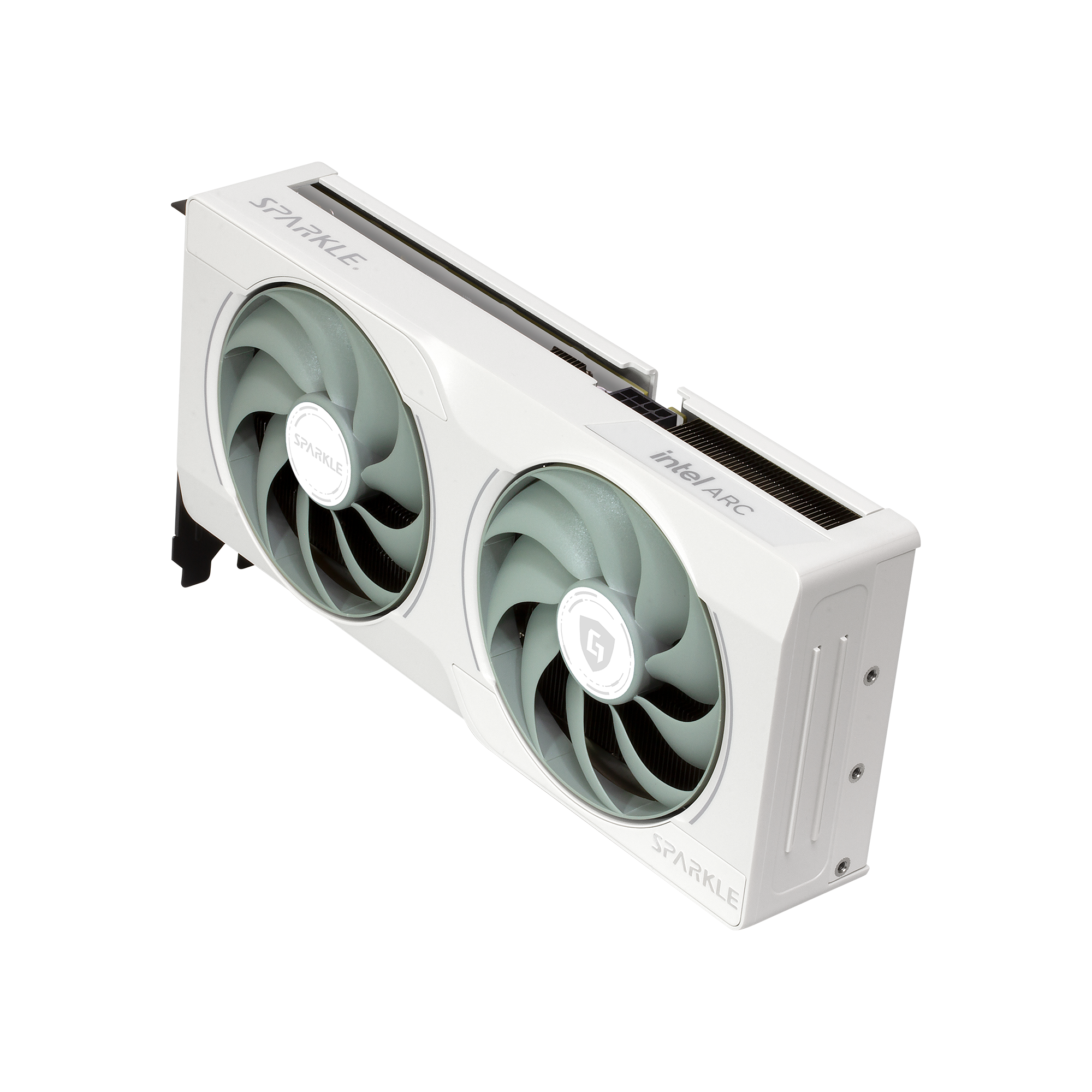 A large main feature product image of SPARKLE Intel Arc Battlemage B570 GUARDIAN Luna OC 10GB GDDR6