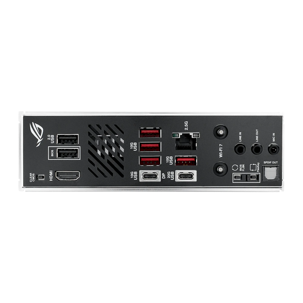 A large main feature product image of ASUS ROG Strix B850-I Gaming WiFi AM5 Mini-ITX Desktop Motherboard