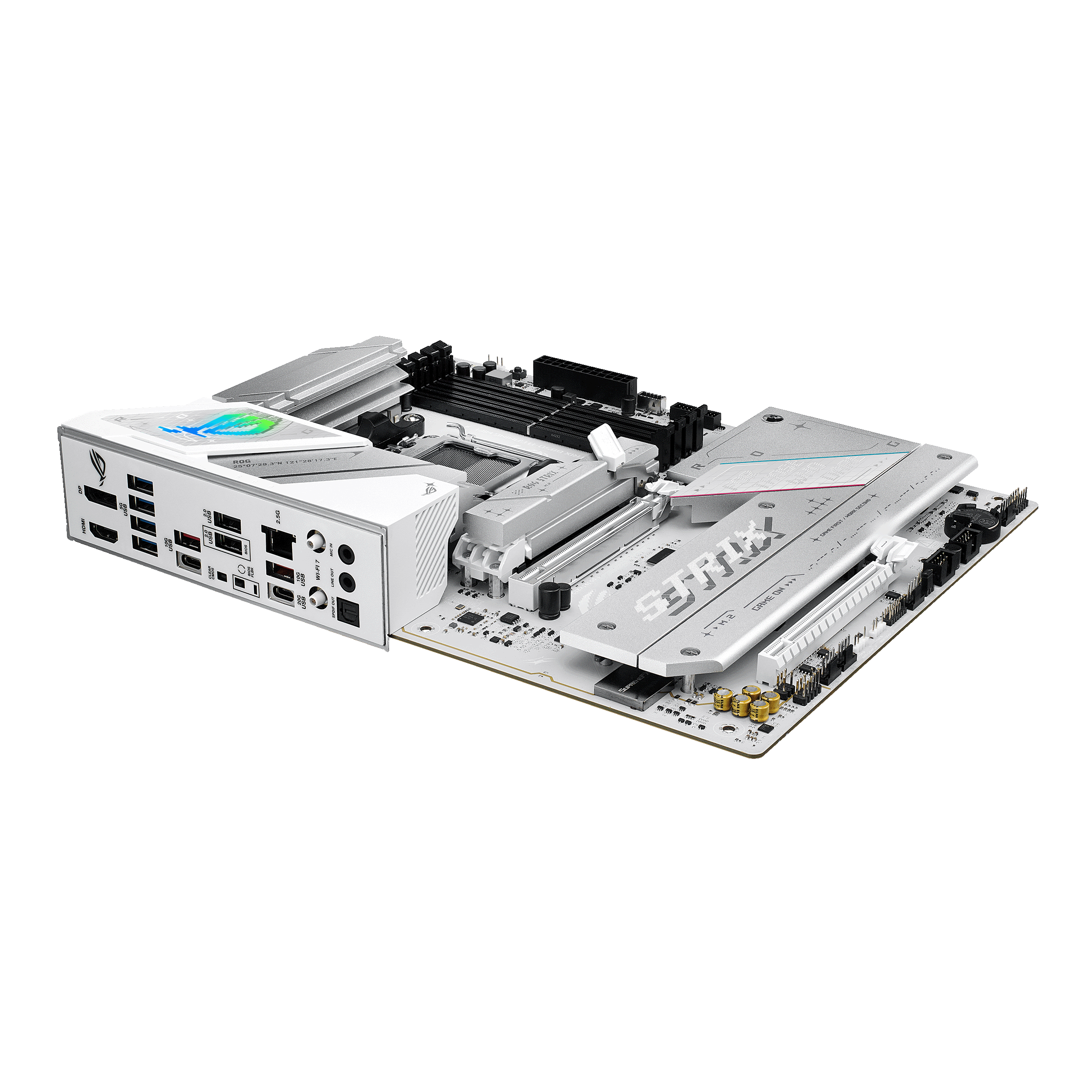 A large main feature product image of ASUS ROG Strix B850-A Gaming WiFi AM5 ATX Desktop Motherboard