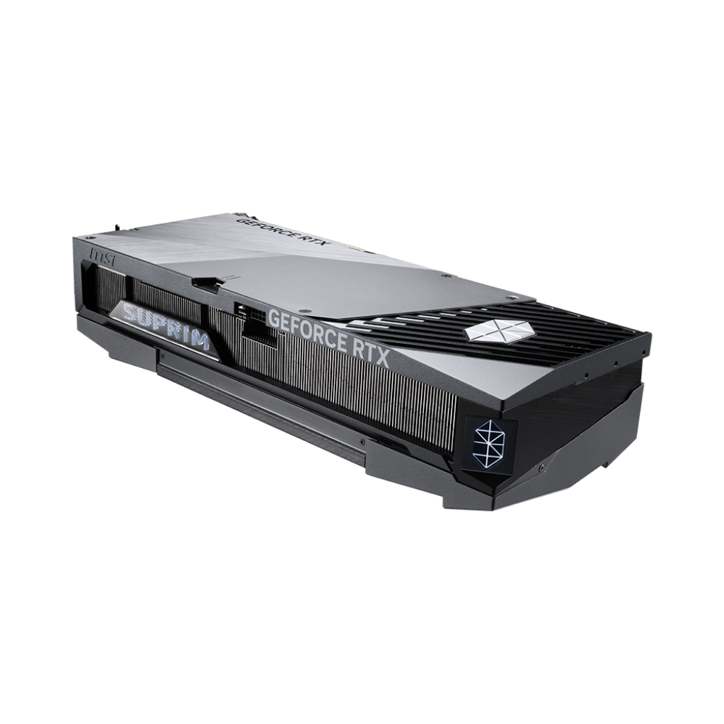 A large main feature product image of MSI GeForce RTX 5090 Suprim SOC 32GB GDDR7