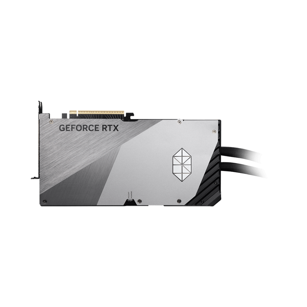 A large main feature product image of MSI GeForce RTX 5090 Suprim Liquid SOC 32GB GDDR7