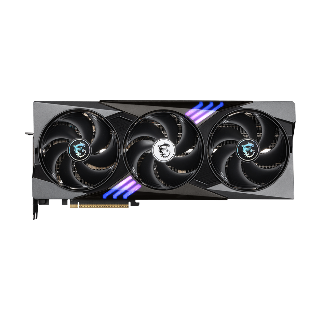 A large main feature product image of MSI GeForce RTX 5090 Gaming Trio OC 32GB GDDR7