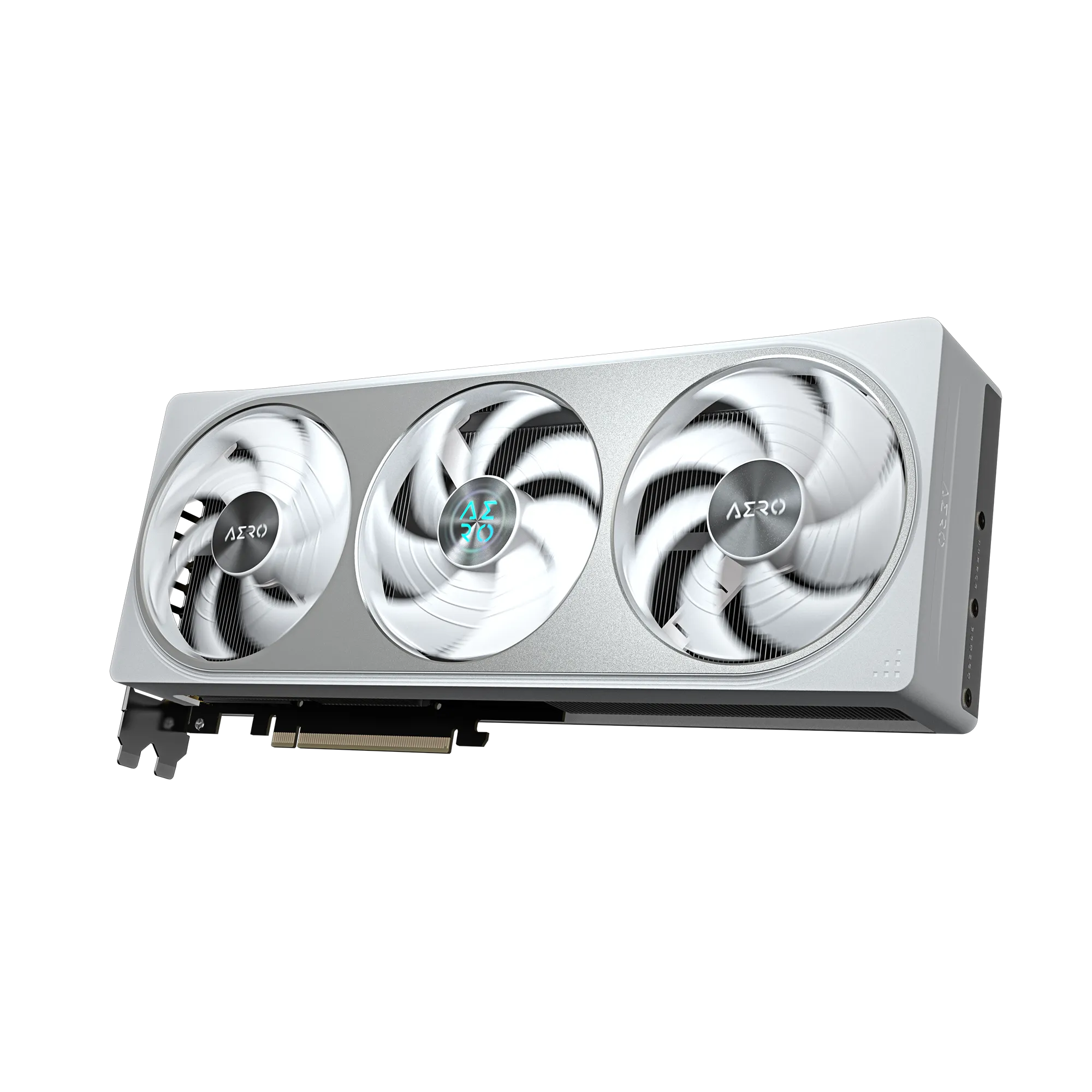 A large main feature product image of Gigabyte GeForce RTX 5070 Aero White OC 12GB GDDR7