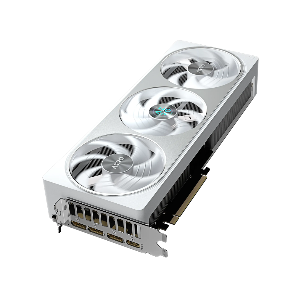 A large main feature product image of Gigabyte GeForce RTX 5070 Aero White OC 12GB GDDR7