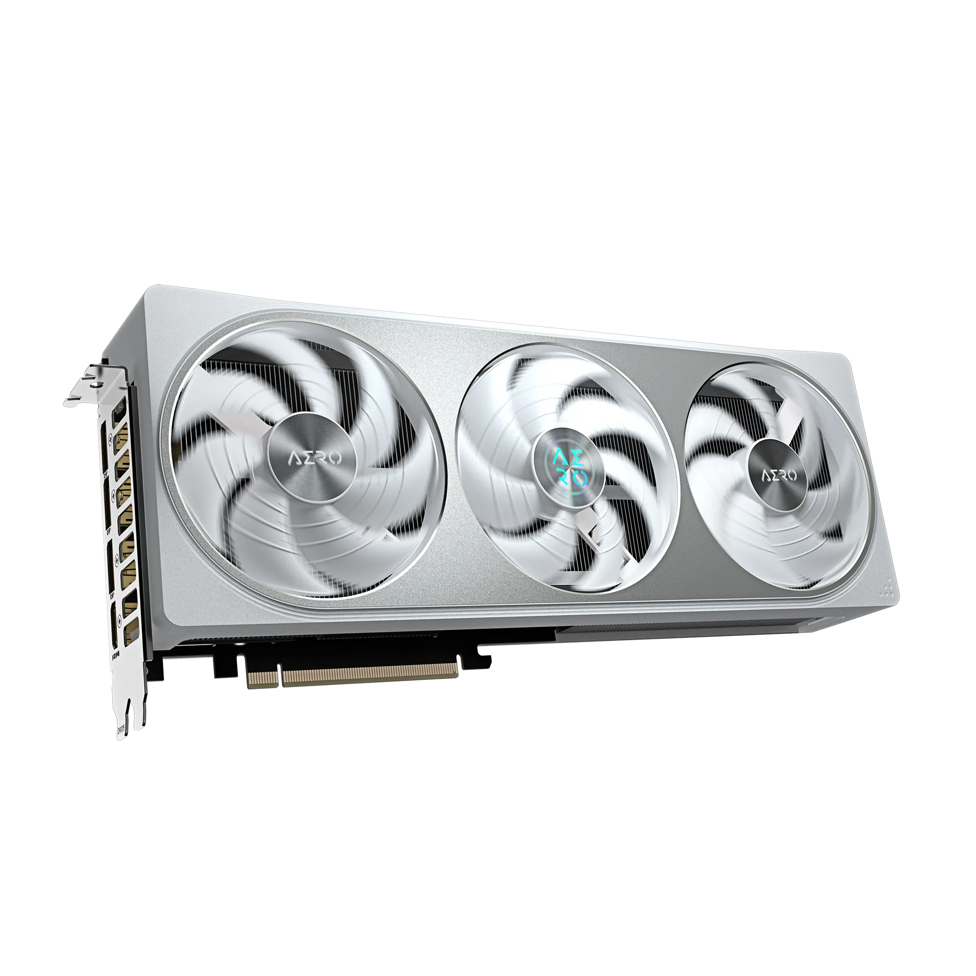 A large main feature product image of Gigabyte GeForce RTX 5070 Aero White OC 12GB GDDR7