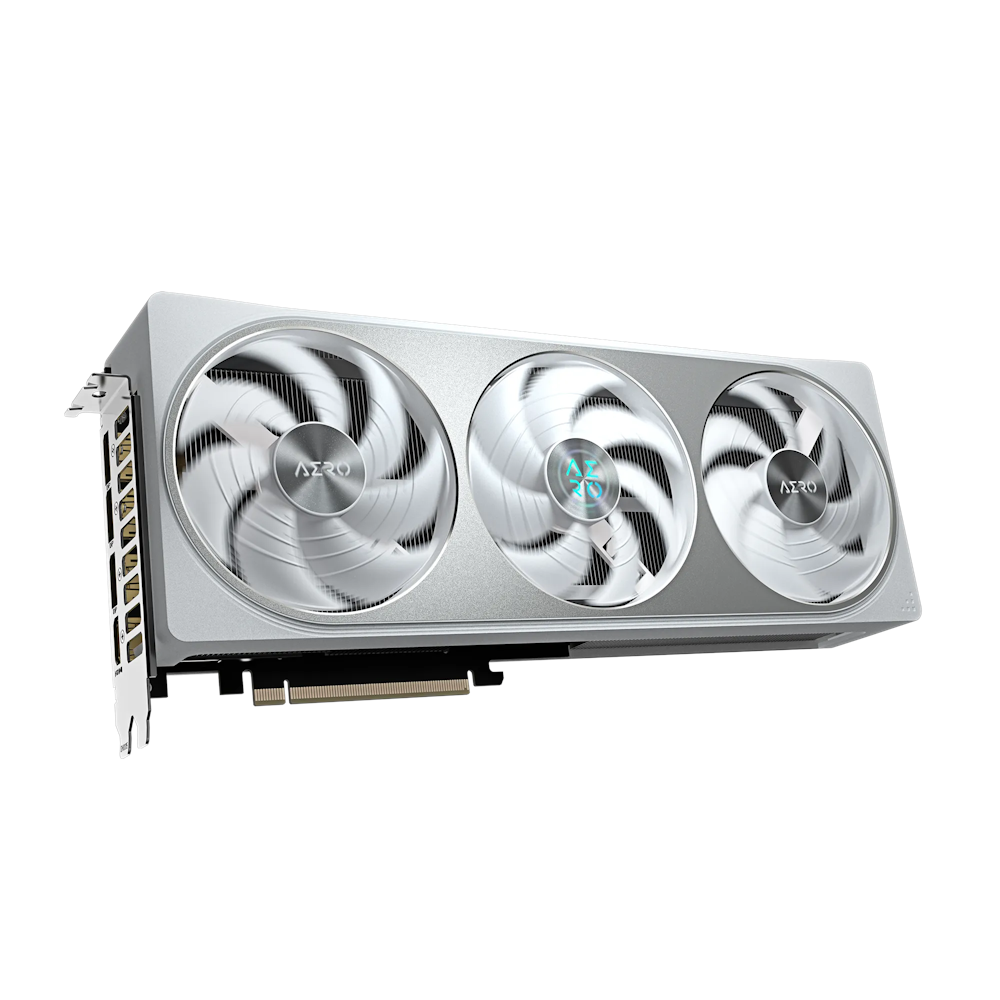 A large main feature product image of Gigabyte GeForce RTX 5070 Aero White OC 12GB GDDR7