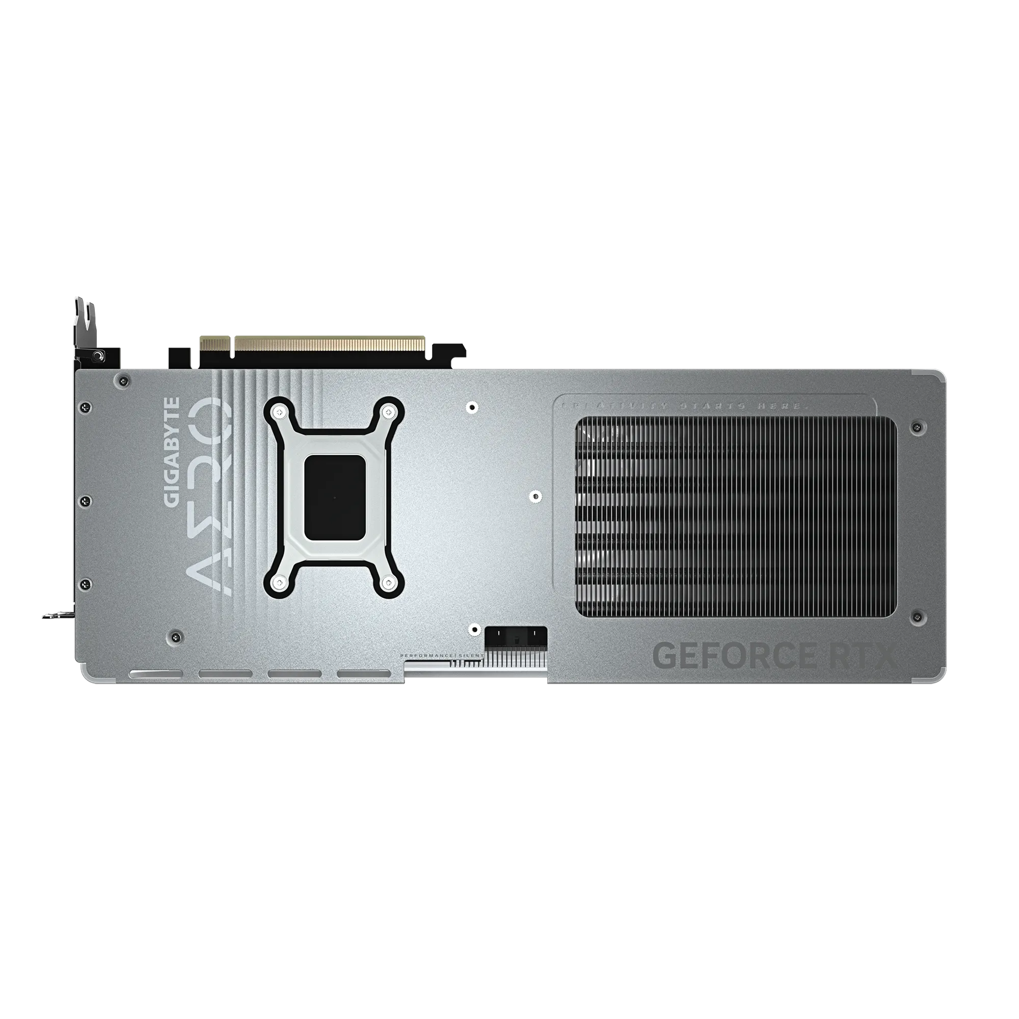 A large main feature product image of Gigabyte GeForce RTX 5070 Aero White OC 12GB GDDR7