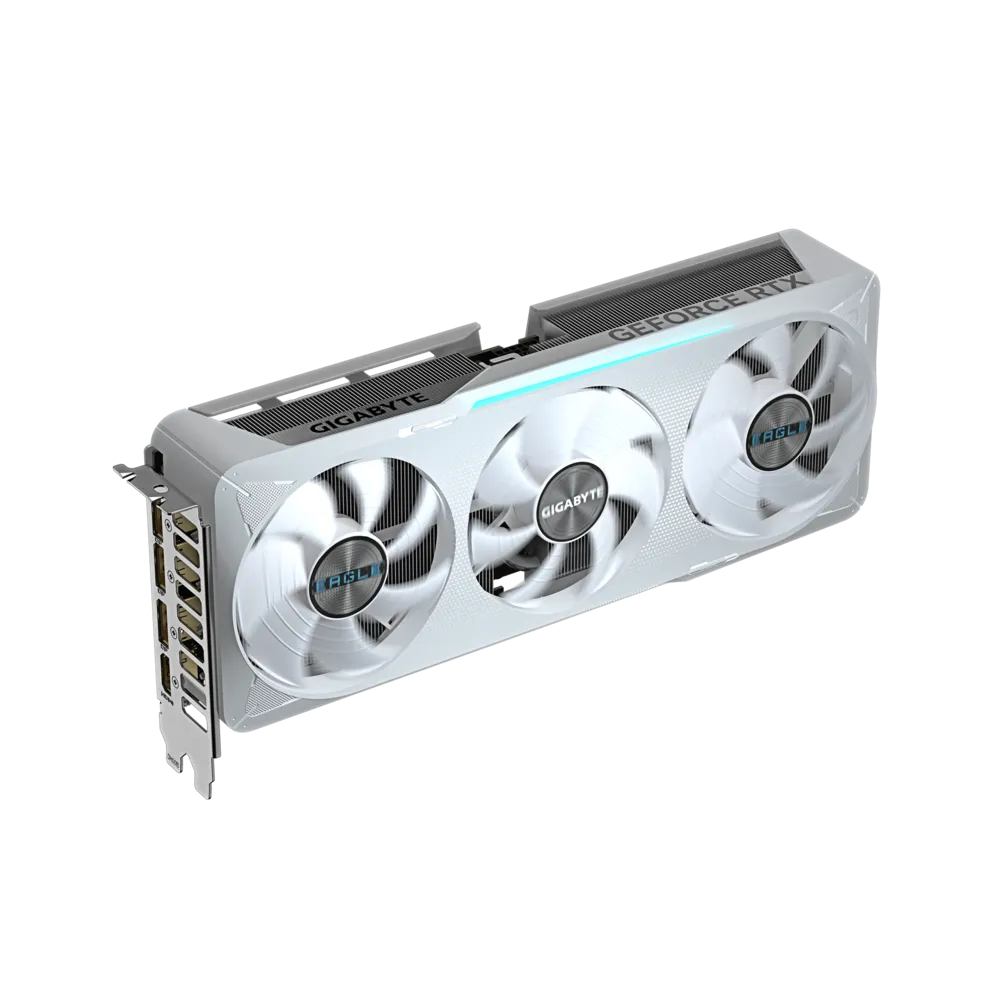 A large main feature product image of Gigabyte GeForce RTX 5070 Eagle OC ICE White SFF 12GB GDDR7