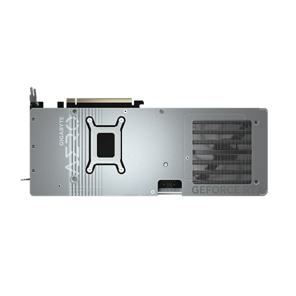 A large main feature product image of Gigabyte GeForce RTX 5080 Aero White OC SFF 16GB GDDR7