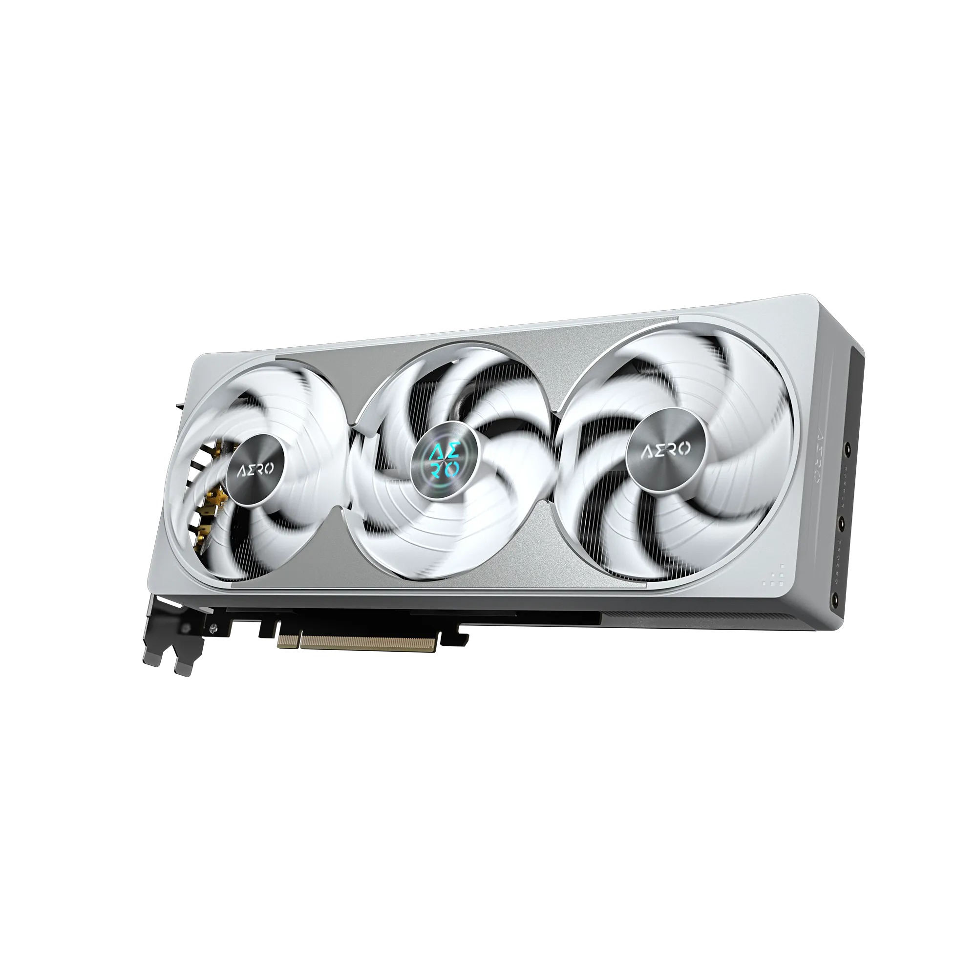 A large main feature product image of Gigabyte GeForce RTX 5080 Aero White OC SFF 16GB GDDR7
