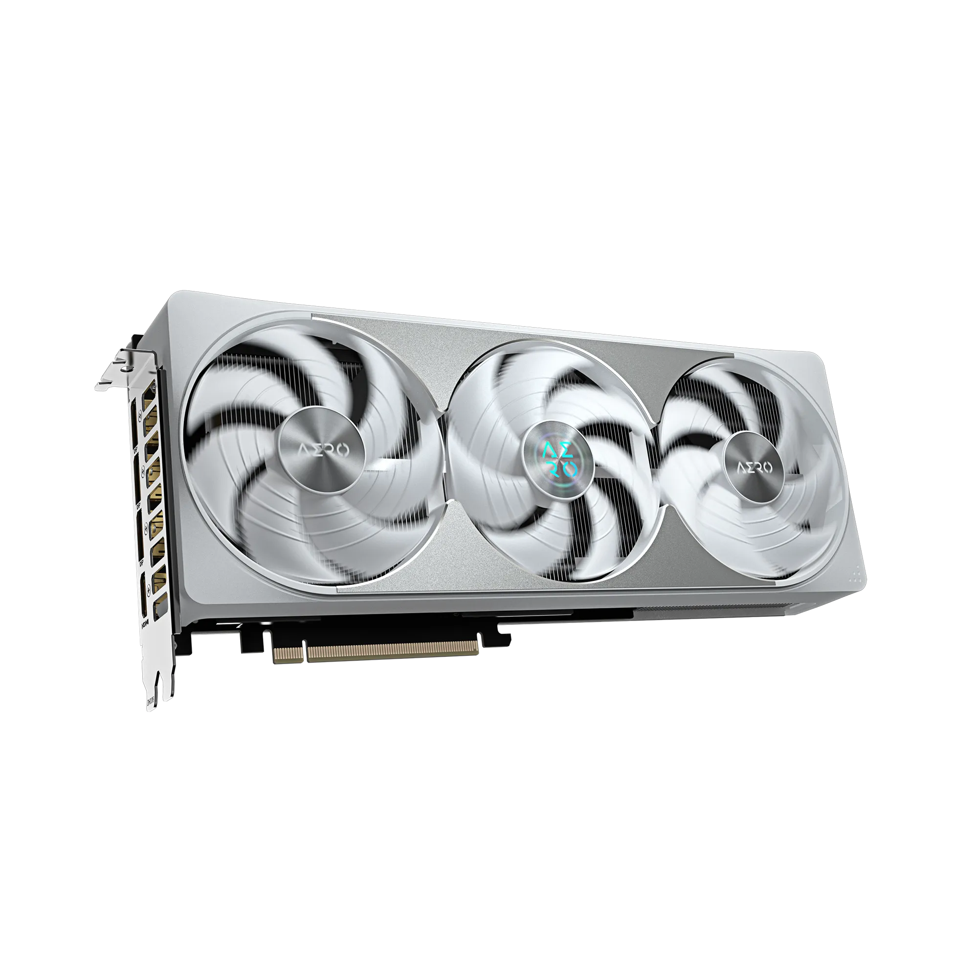 A large main feature product image of Gigabyte GeForce RTX 5080 Aero White OC SFF 16GB GDDR7