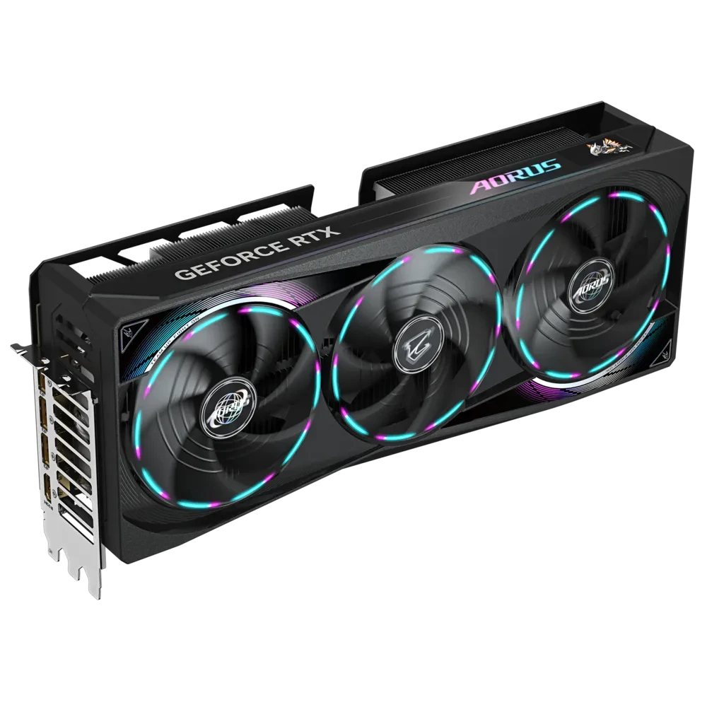 A large main feature product image of Gigabyte GeForce RTX 5080 Aorus Master 16GB GDDR7