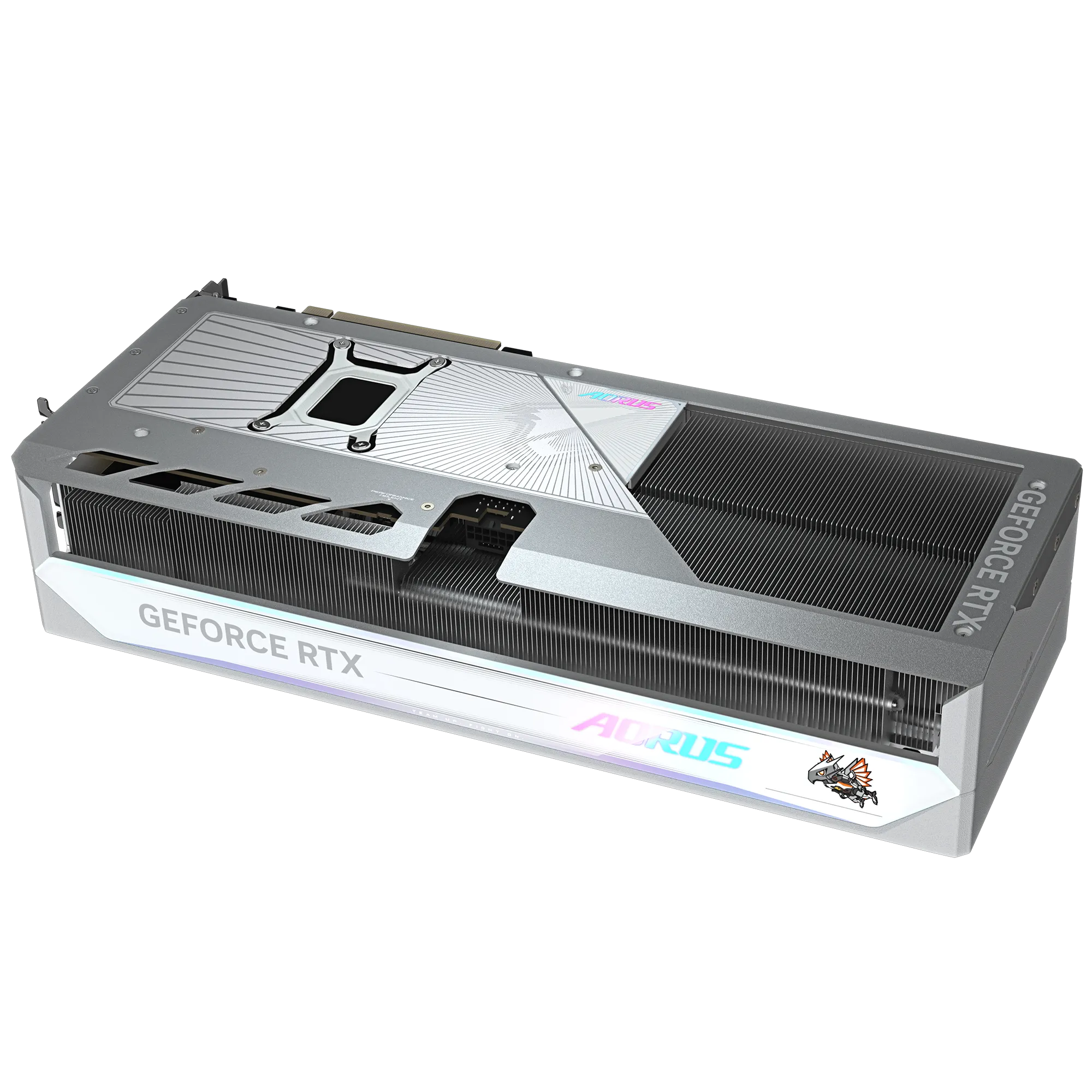 A large main feature product image of Gigabyte GeForce RTX 5080 Aorus Master Ice White 16GB GDDR7