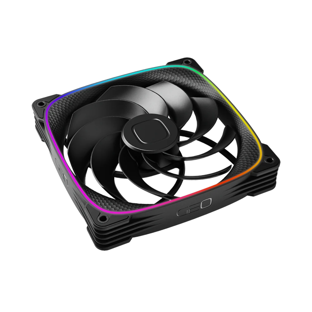 A large main feature product image of Geometric Future Squama 2503 Reverse - 140mm ARGB PWM Fan (Black)