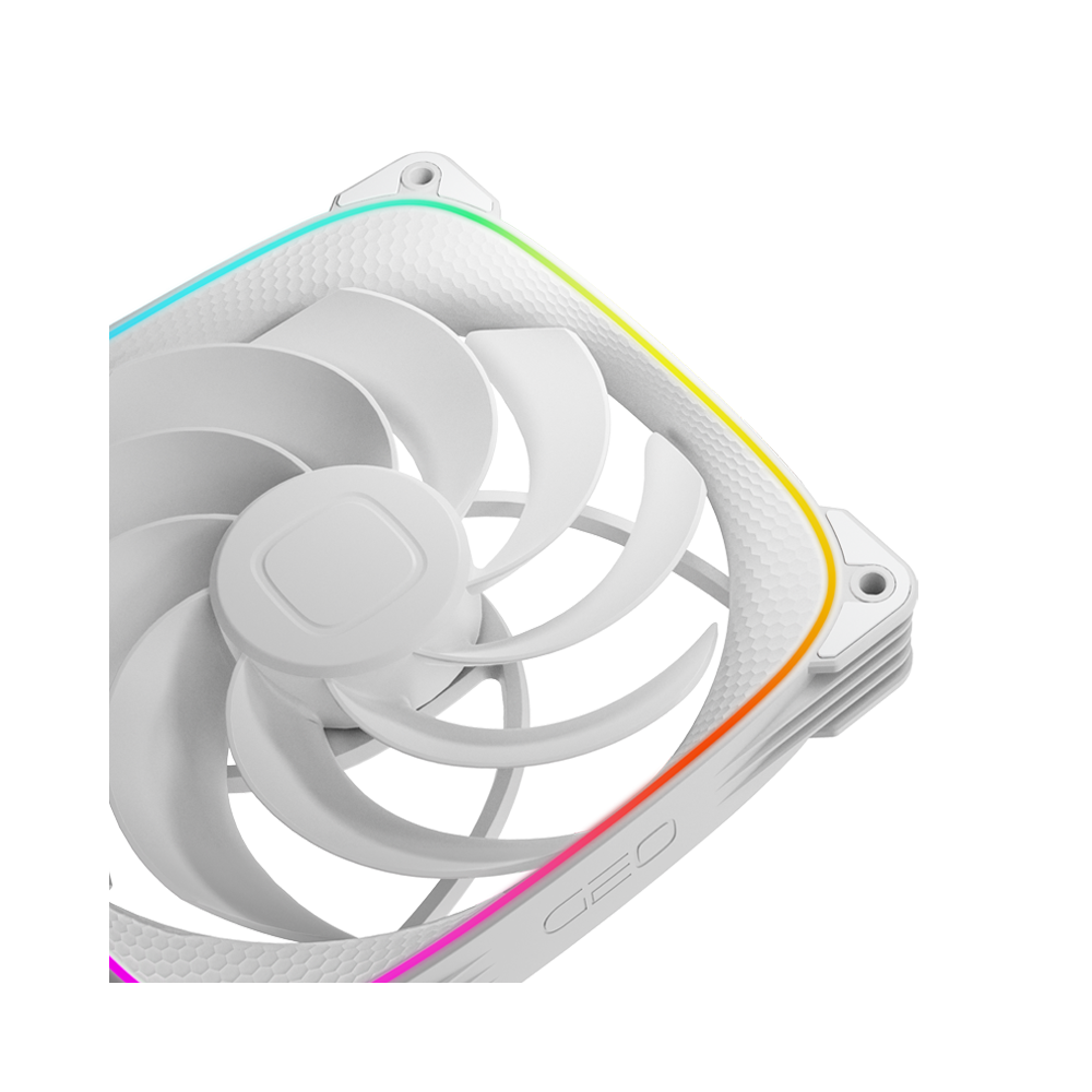 A large main feature product image of Geometric Future Squama 2503R - 140mm ARGB Reverse Blade PWM Fan (White)