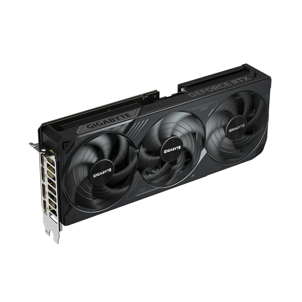 A large main feature product image of Gigabyte GeForce RTX 5080 Windforce OC SFF 16GB GDDR7
