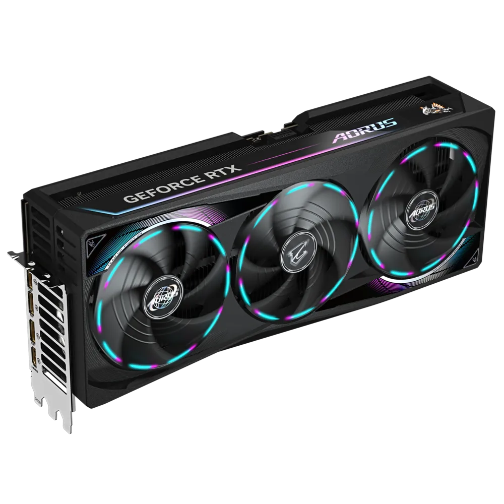A large main feature product image of Gigabyte GeForce RTX 5090 Aorus Master 32GB GDDR7