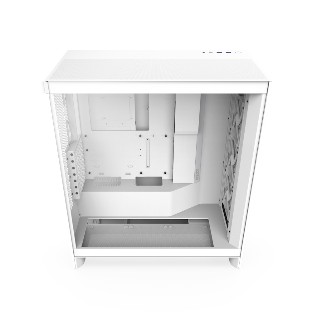 A large main feature product image of NZXT H7 Flow 2024 Mid Tower Case - White