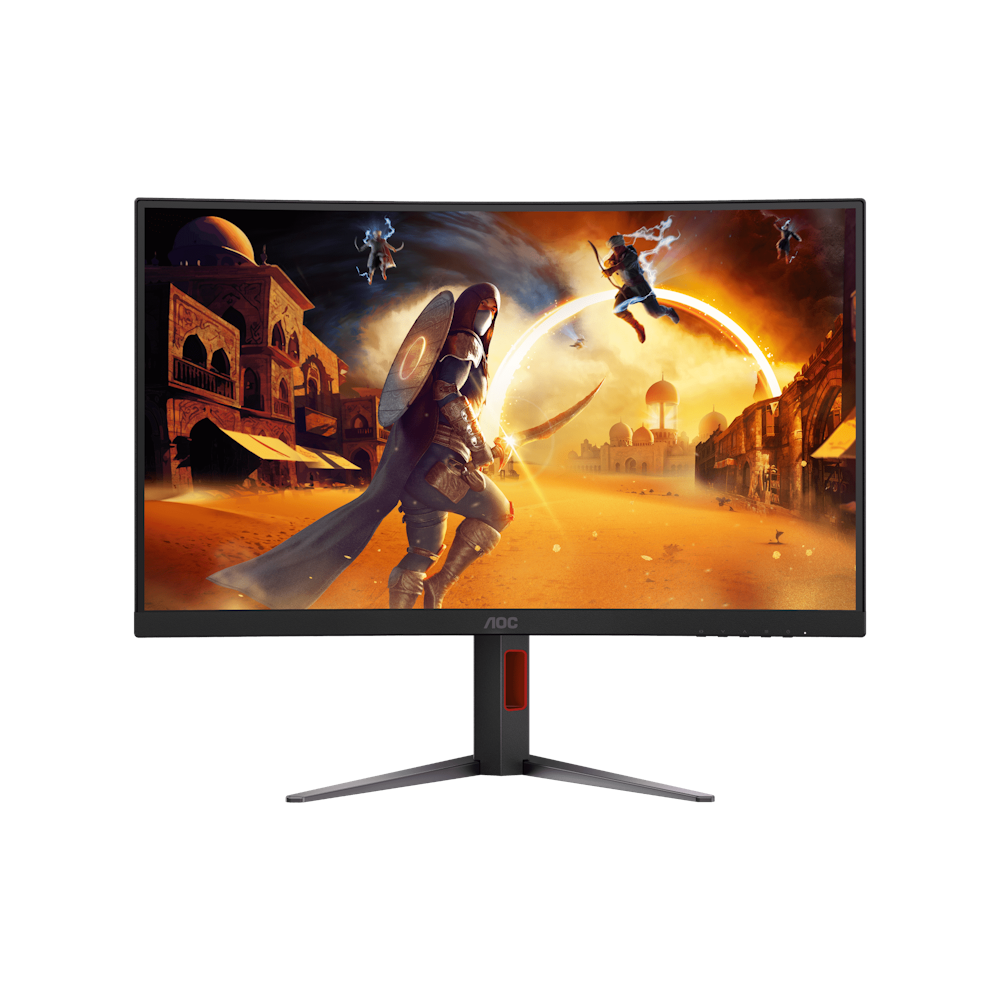 A large main feature product image of AOC CQ27G4 - 27" Curved 1440p 180Hz 0.5Ms Fast VA Monitor