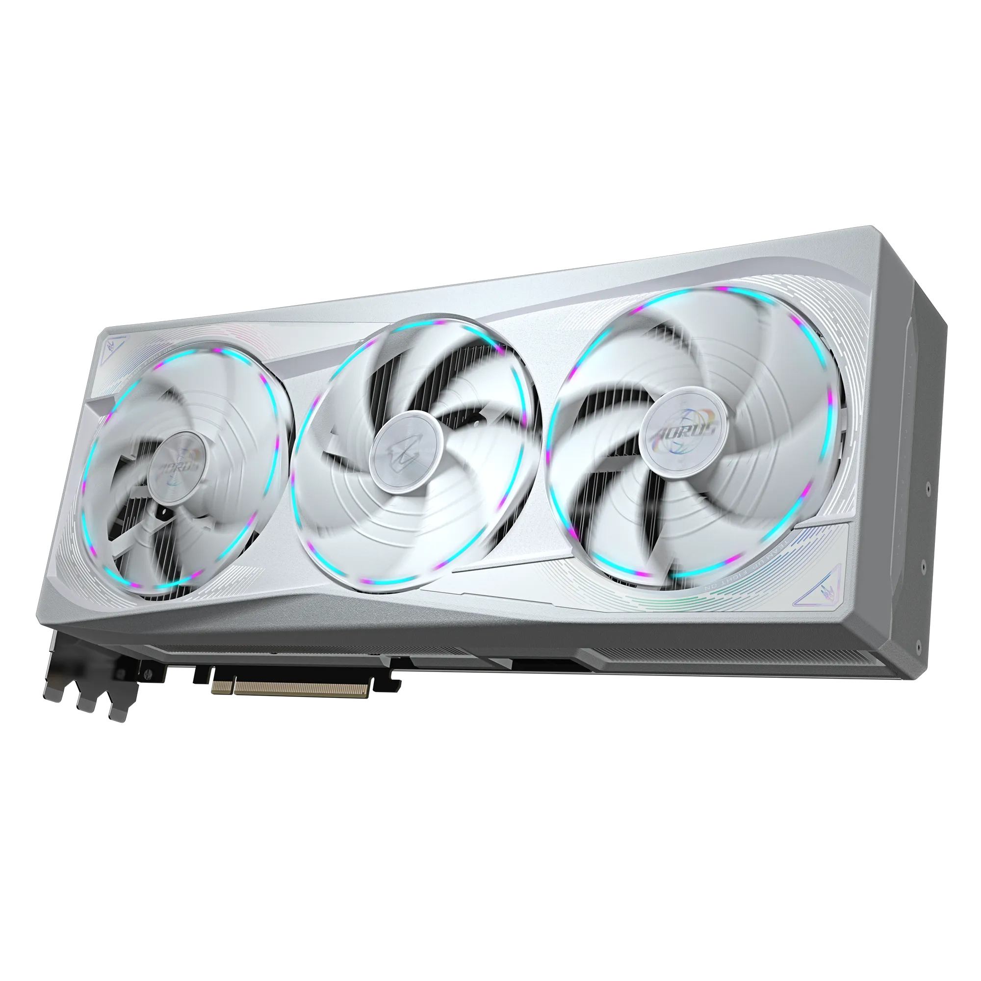 A large main feature product image of Gigabyte GeForce RTX 5090 Aorus Master Ice White 32GB GDDR7