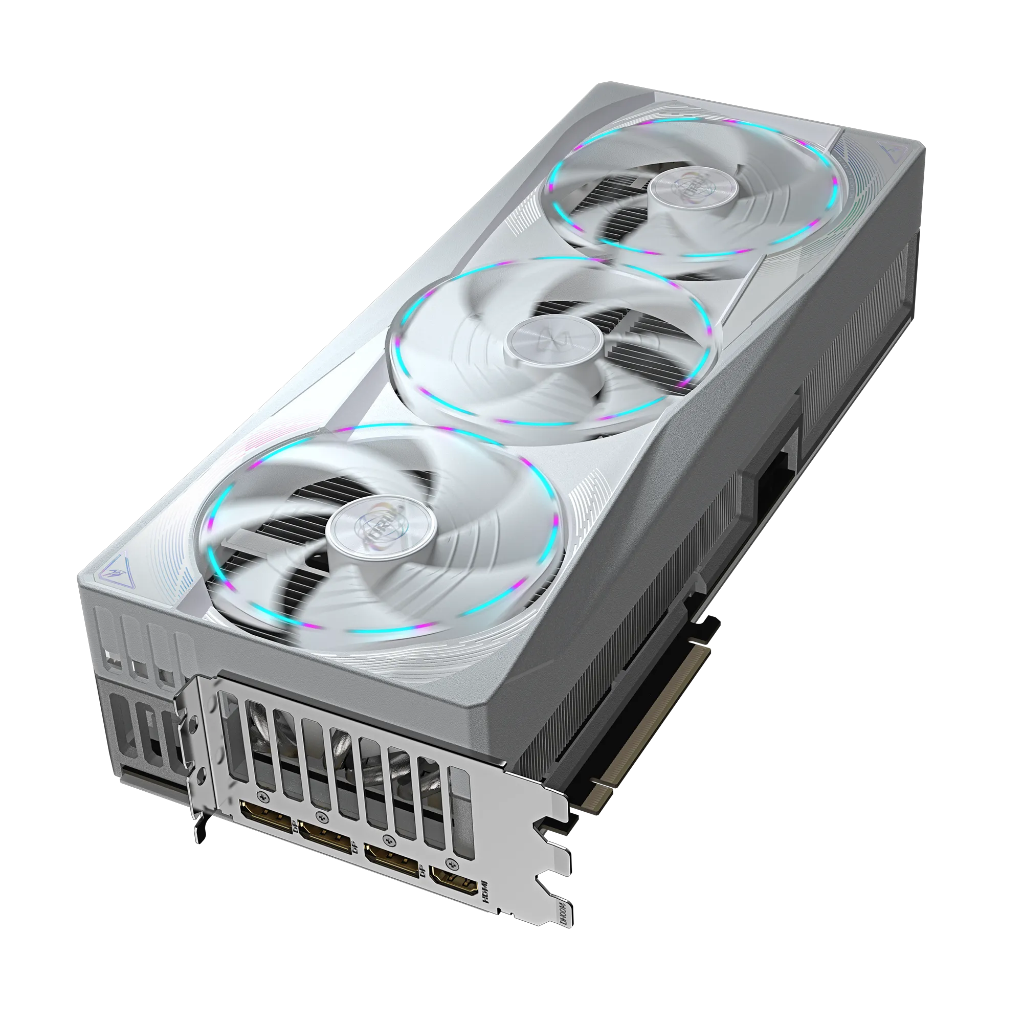 A large main feature product image of Gigabyte GeForce RTX 5090 Aorus Master Ice White 32GB GDDR7