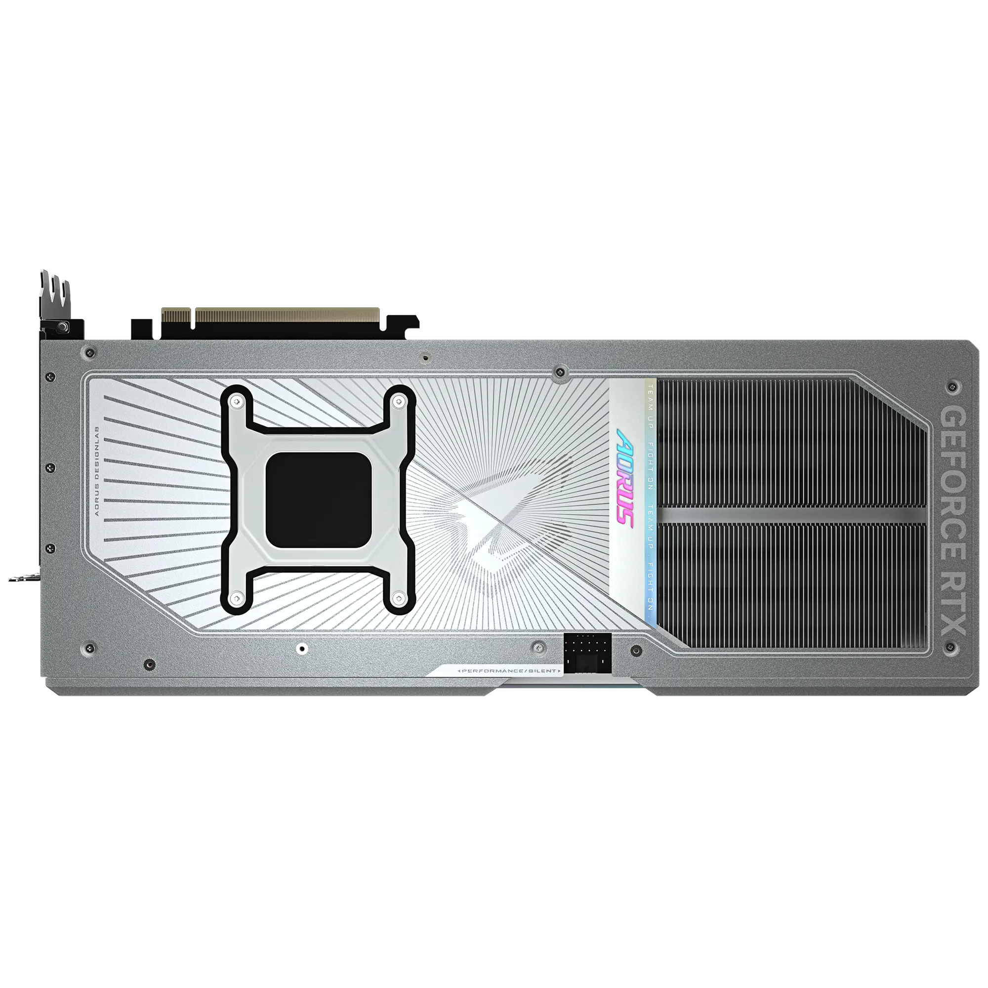 A large main feature product image of Gigabyte GeForce RTX 5090 Aorus Master Ice White 32GB GDDR7