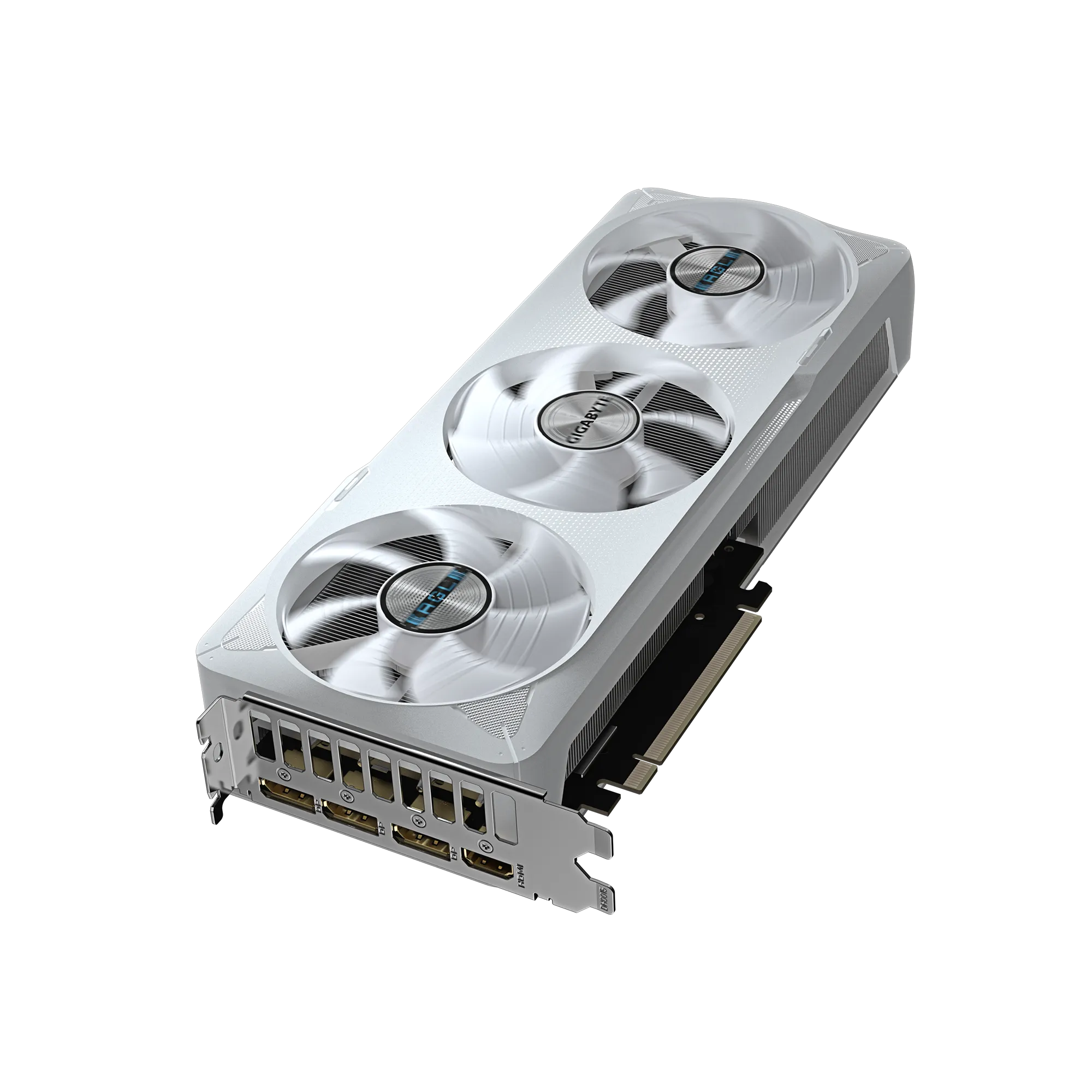 A large main feature product image of Gigabyte GeForce RTX 5070 Eagle OC ICE White SFF 12GB GDDR7
