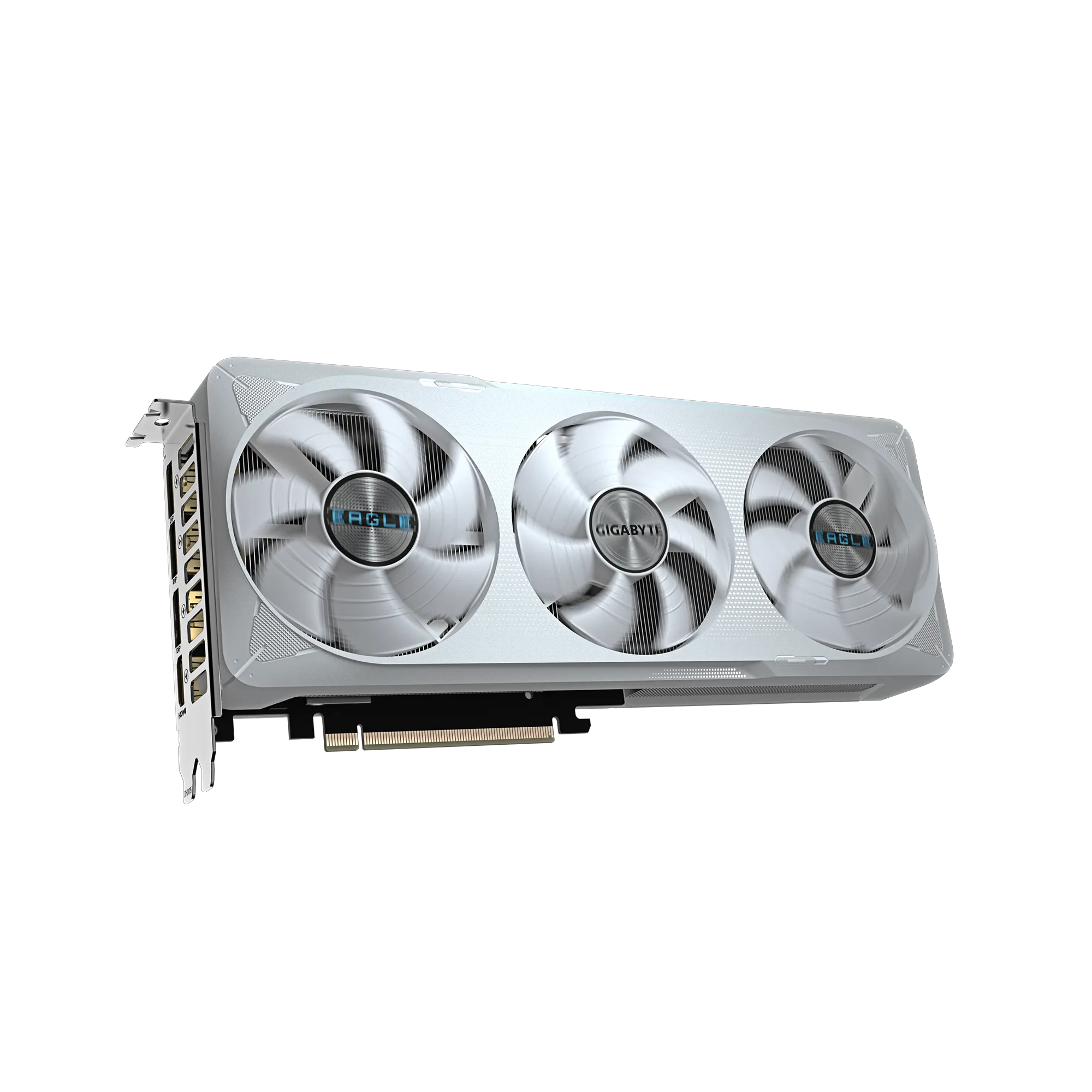 A large main feature product image of Gigabyte GeForce RTX 5070 Eagle OC ICE White SFF 12GB GDDR7