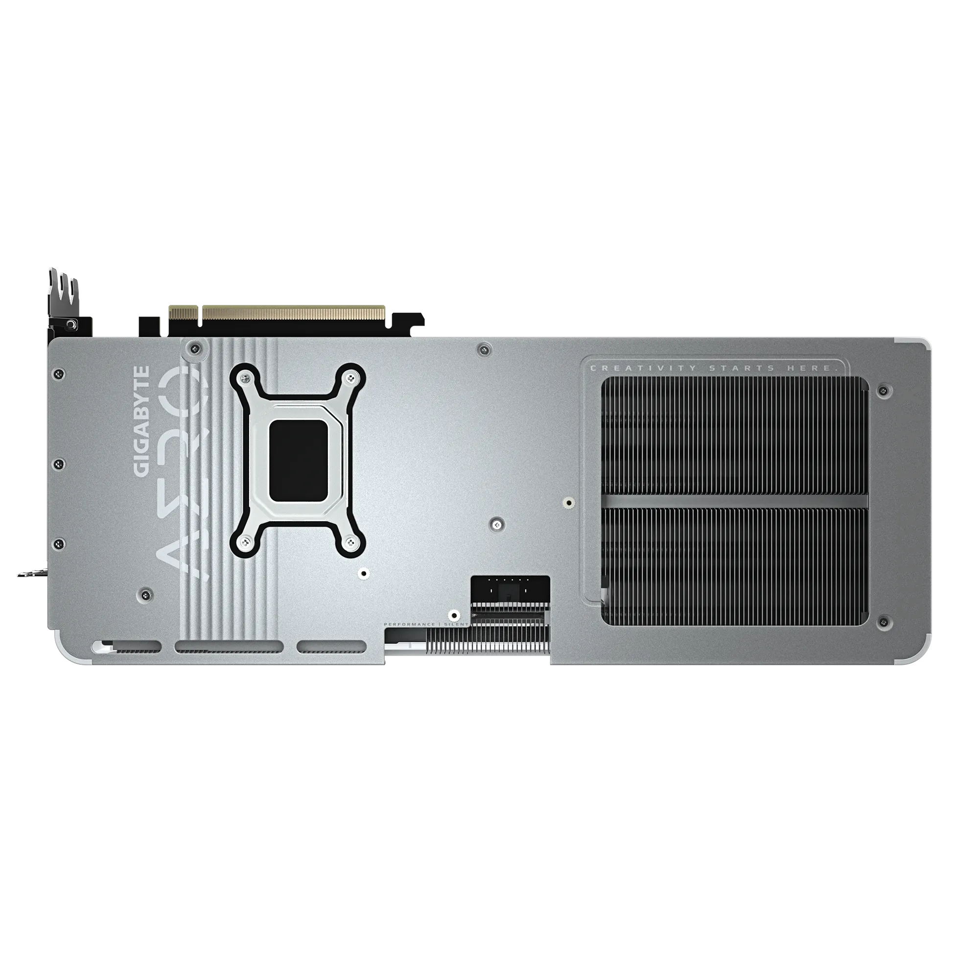 A large main feature product image of Gigabyte GeForce RTX 5070 Ti Aero White OC 16GB GDDR7