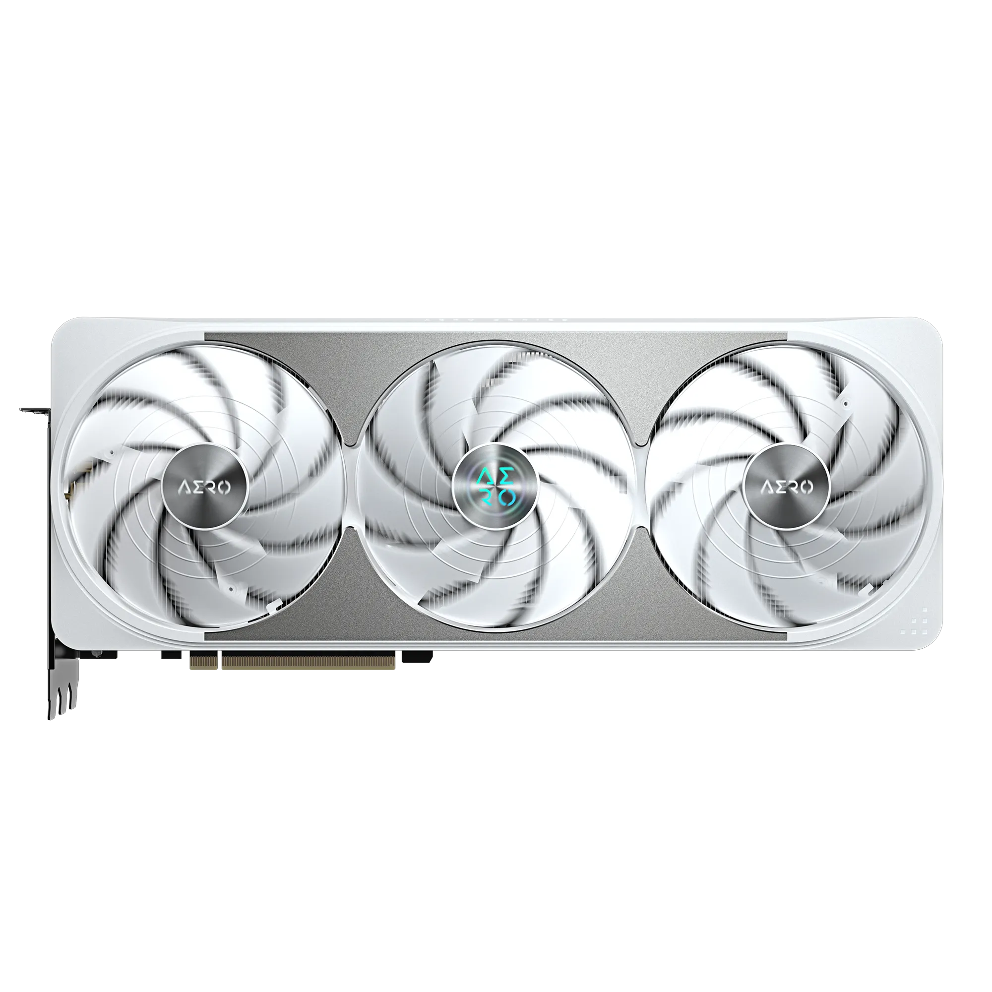 A large main feature product image of Gigabyte GeForce RTX 5070 Ti Aero White OC 16GB GDDR7
