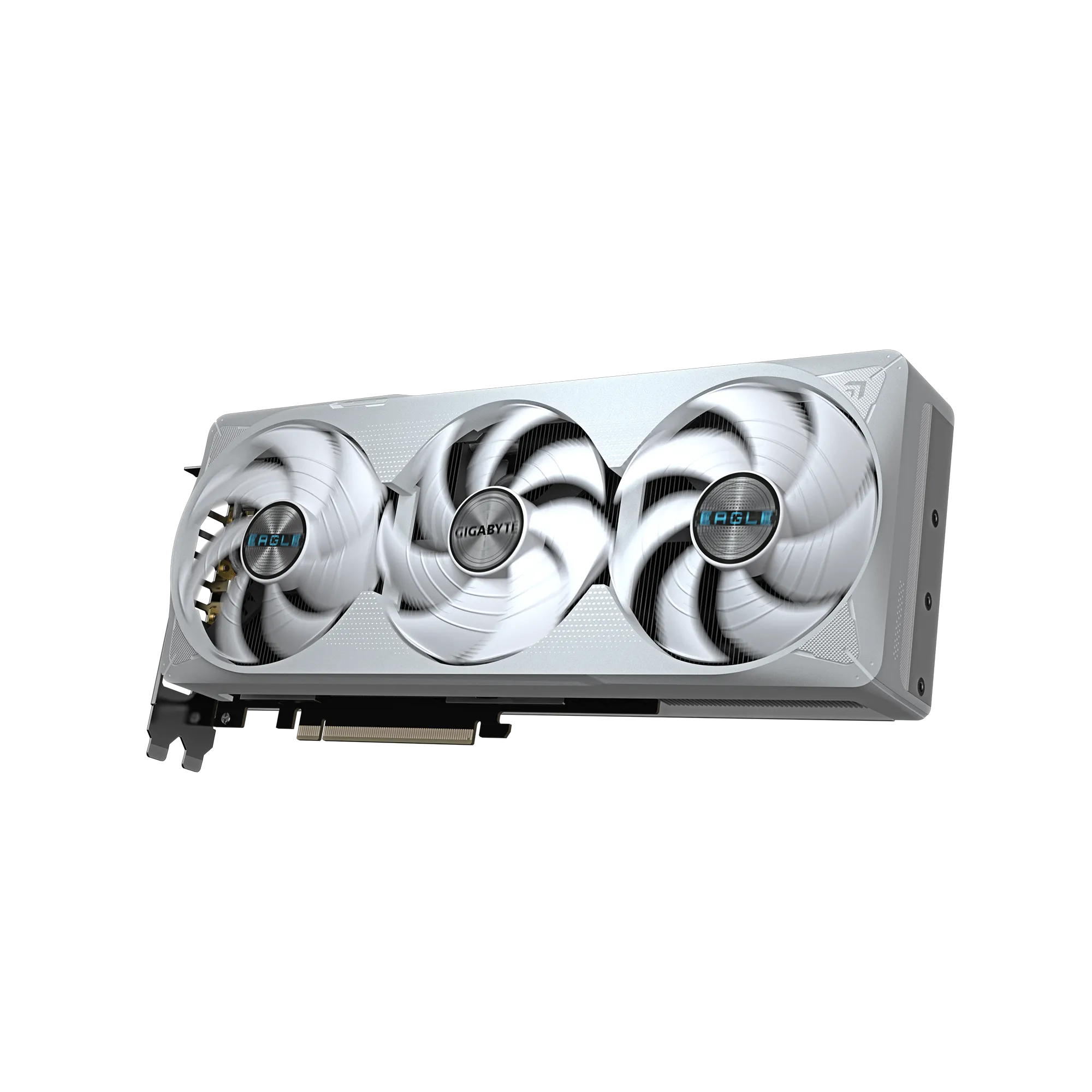 A large main feature product image of Gigabyte GeForce RTX 5070 Ti Eagle OC ICE White SFF 16GB GDDR7
