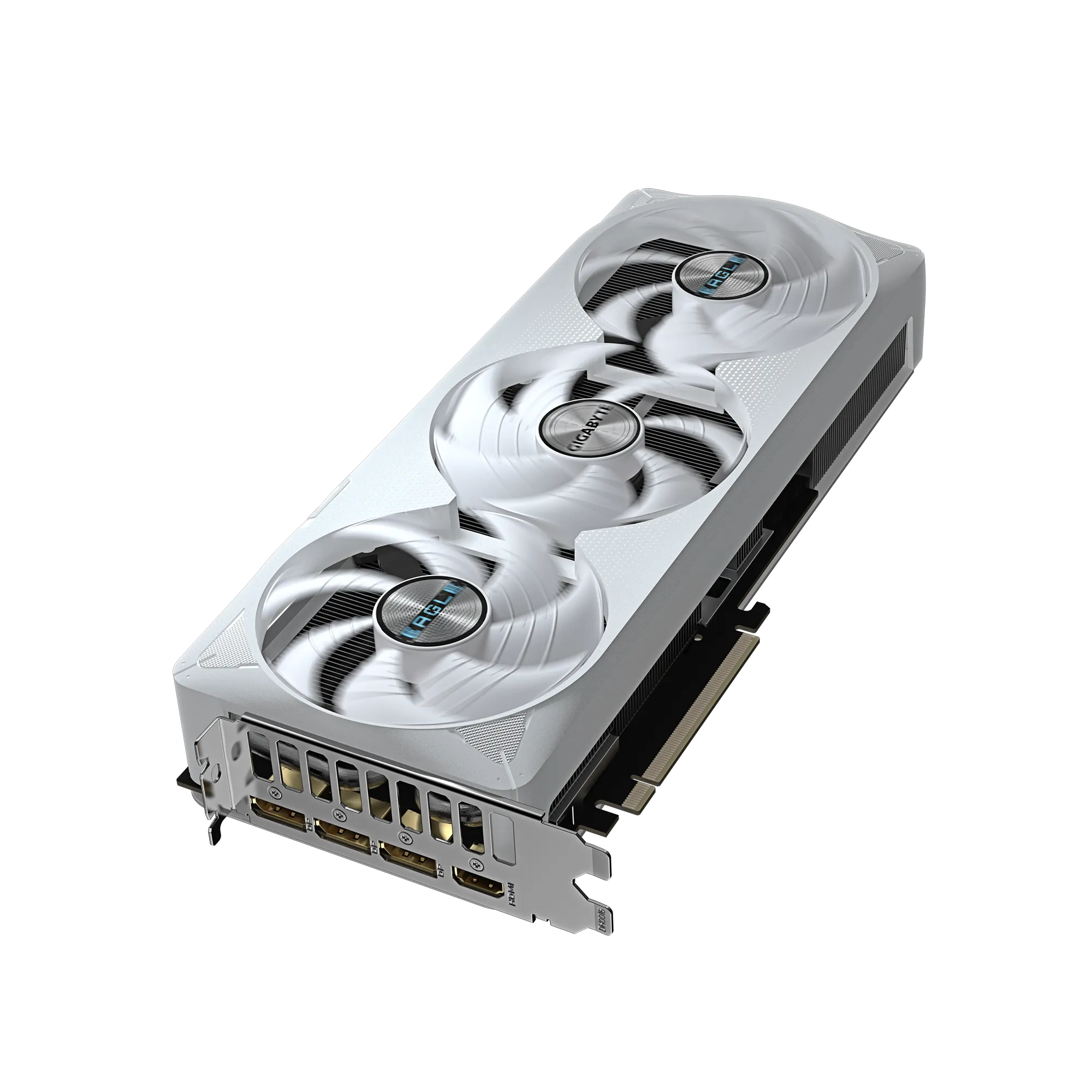 A large main feature product image of Gigabyte GeForce RTX 5070 Ti Eagle OC ICE White SFF 16GB GDDR7