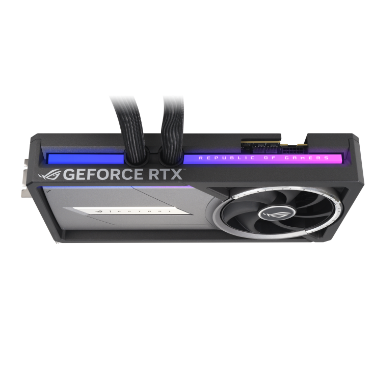 A large main feature product image of ASUS GeForce RTX 5090 ROG Astral LC 32GB GDDR7