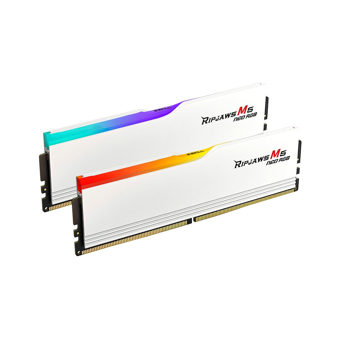 A large main feature product image of G.Skill Ripjaws M5 Neo RGB 32GB Kit (2x16GB) XMP/EXPO DDR5-6000 C28 - White