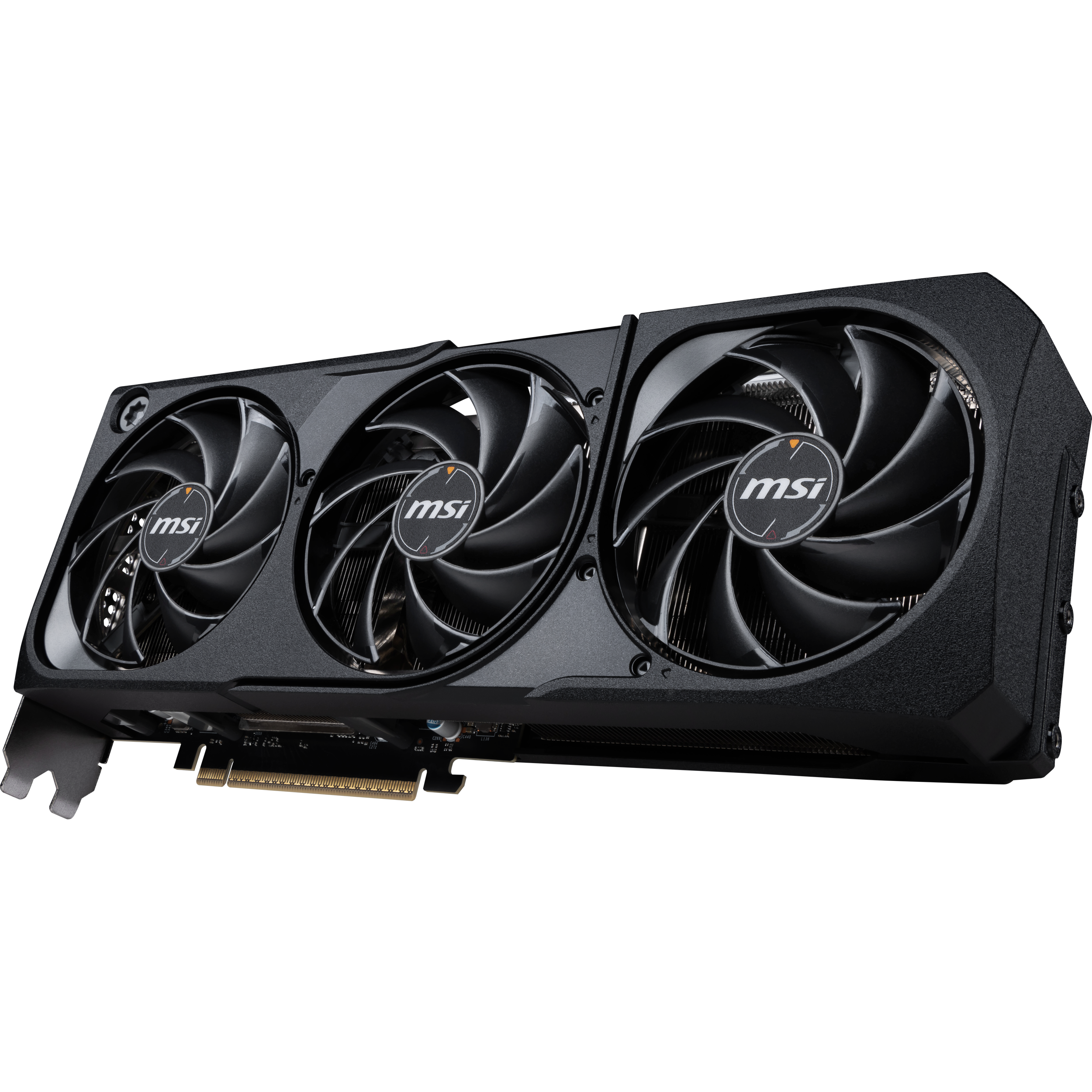 A large main feature product image of MSI GeForce RTX 5080 Shadow 3X OC 16GB GDDR7