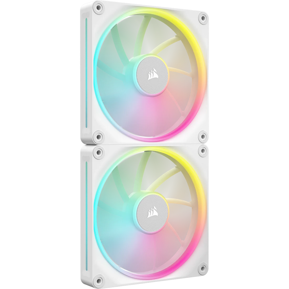 A large main feature product image of Corsair iCUE LINK LX140 RGB - 140mm PWM Modular Fan 2-Pack (White)