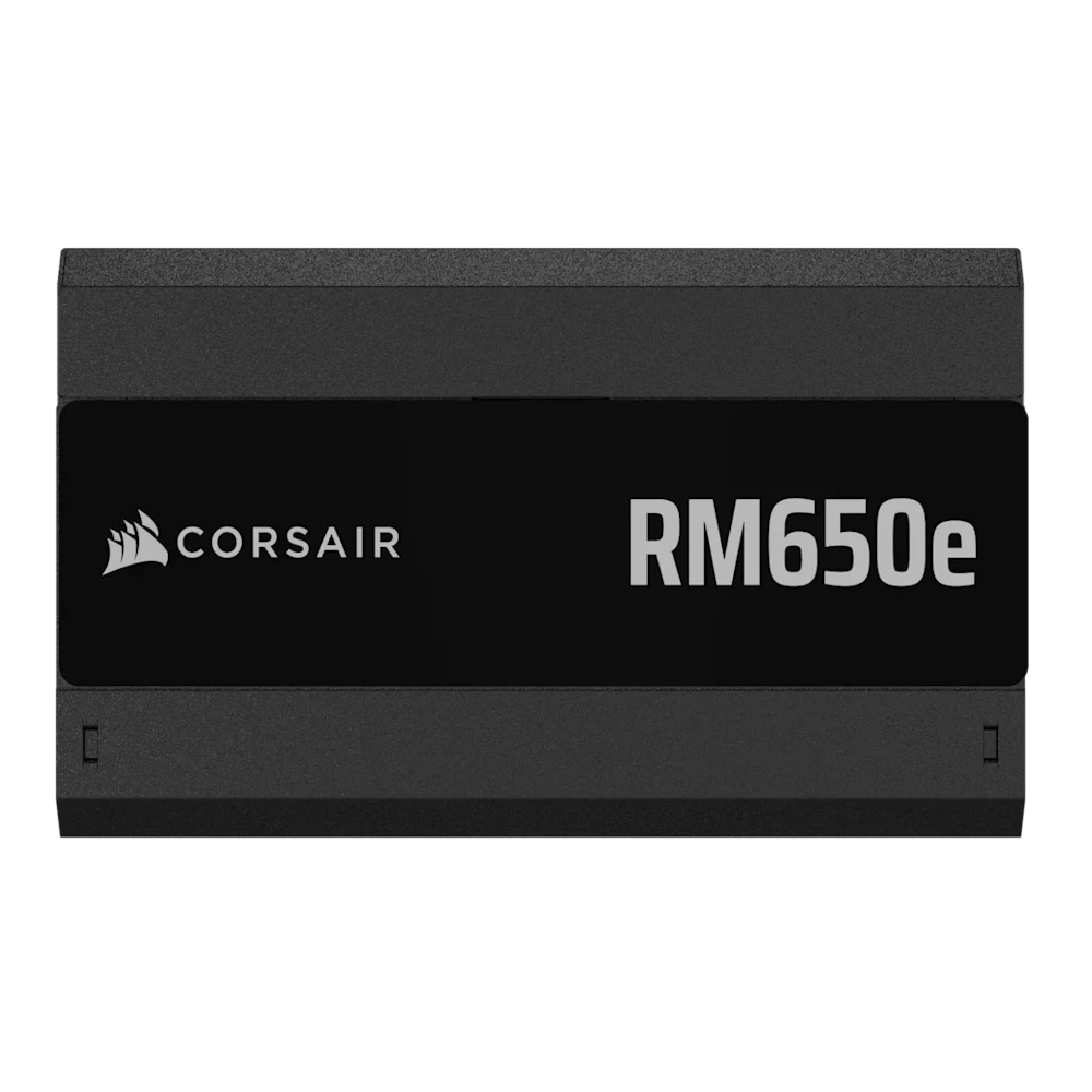A large main feature product image of Corsair RM650e - 650W Gold ATX 3.1 Modular PSU