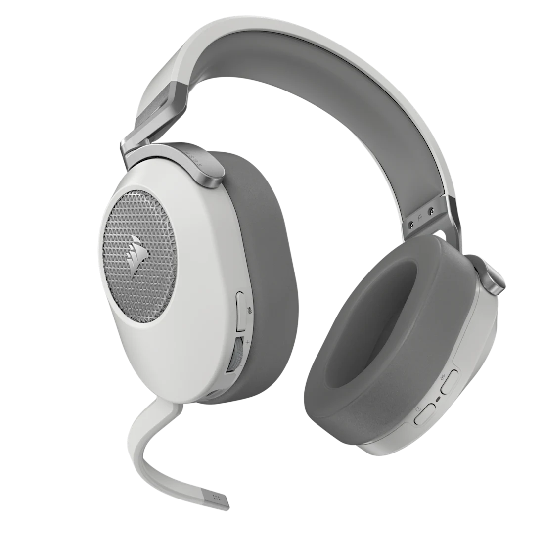 A large main feature product image of Corsair HS65 WIRELESS Gaming Headset (White)