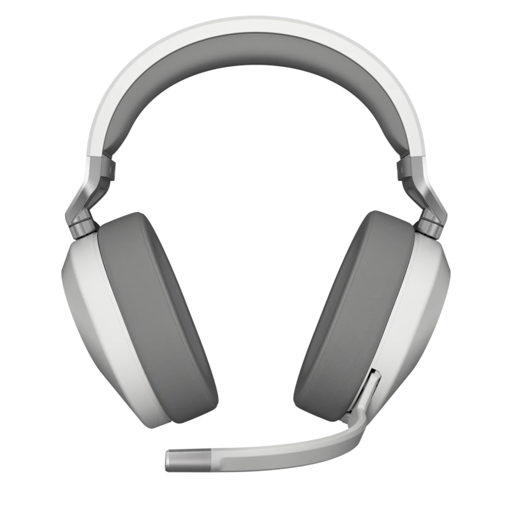 A large main feature product image of Corsair HS65 WIRELESS Gaming Headset (White)