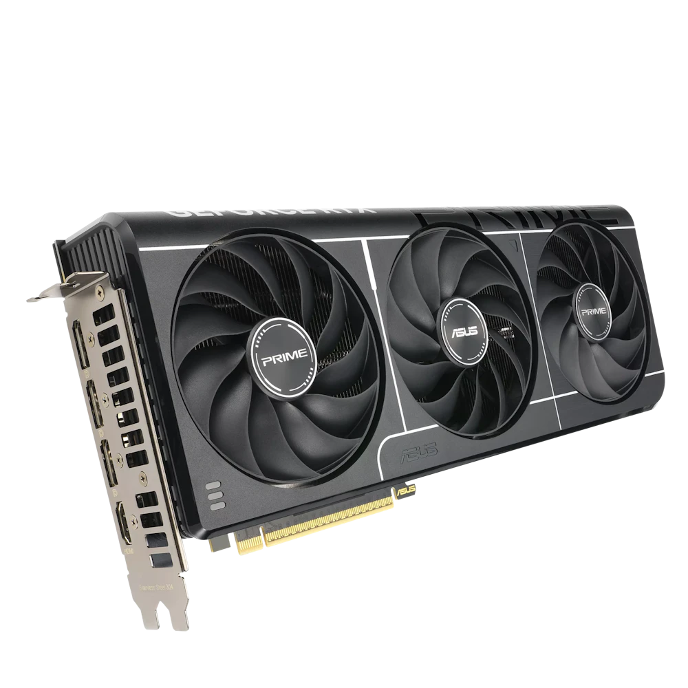 A large main feature product image of ASUS GeForce RTX 5070 Prime 12GB GDDR7