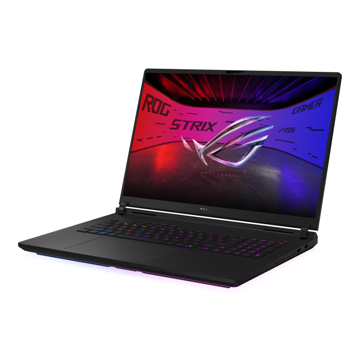 A large main feature product image of ASUS ROG Strix SCAR 18 (G835) - 18" 240Hz, Ultra 9 275HX, RTX 5080, 64GB/1+1TB RAID 0 - Win 11 Gaming Notebook